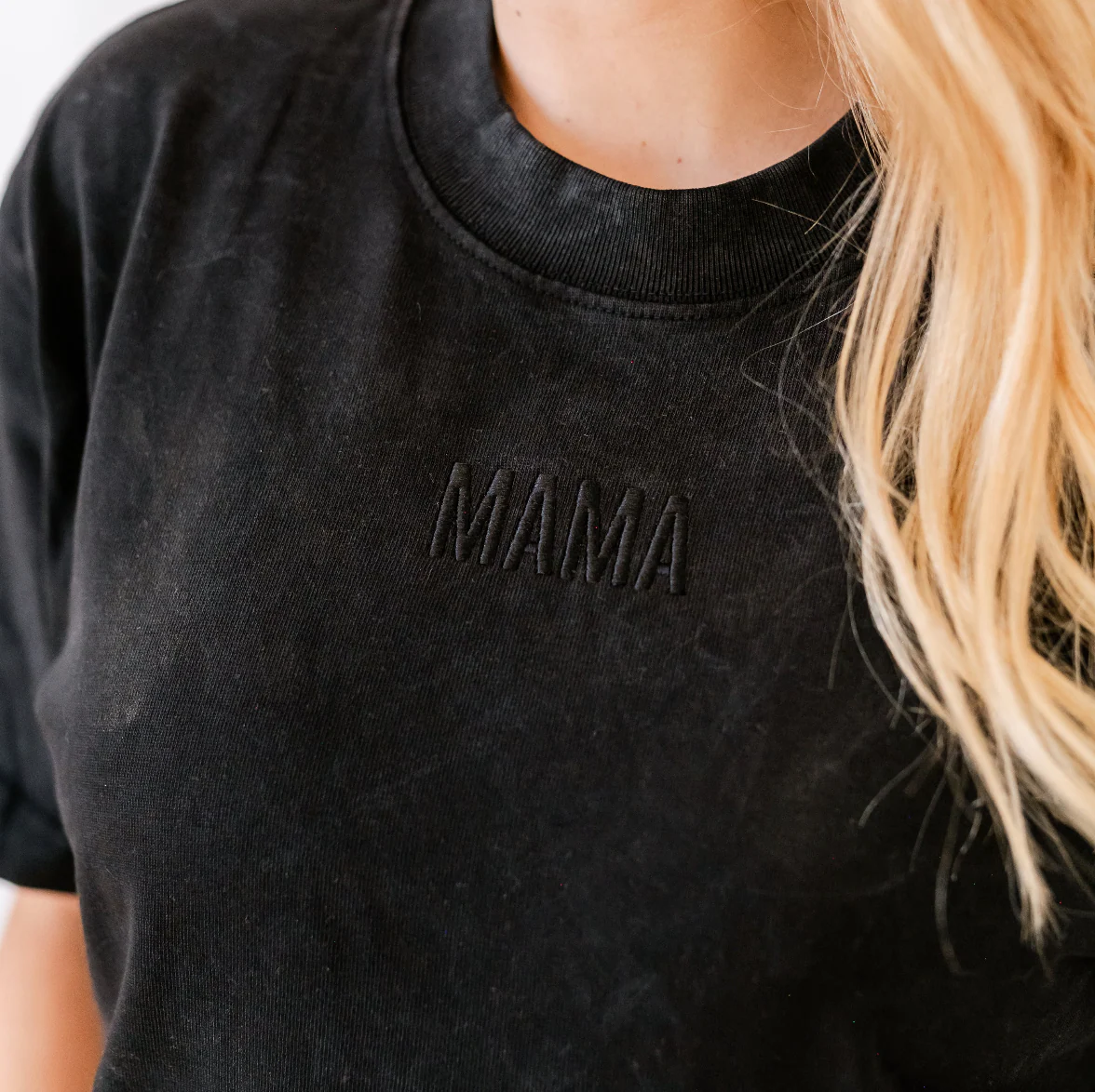 Essential Heavyweight MAMA Tee - Tone on Tone Embroidered - Image 6