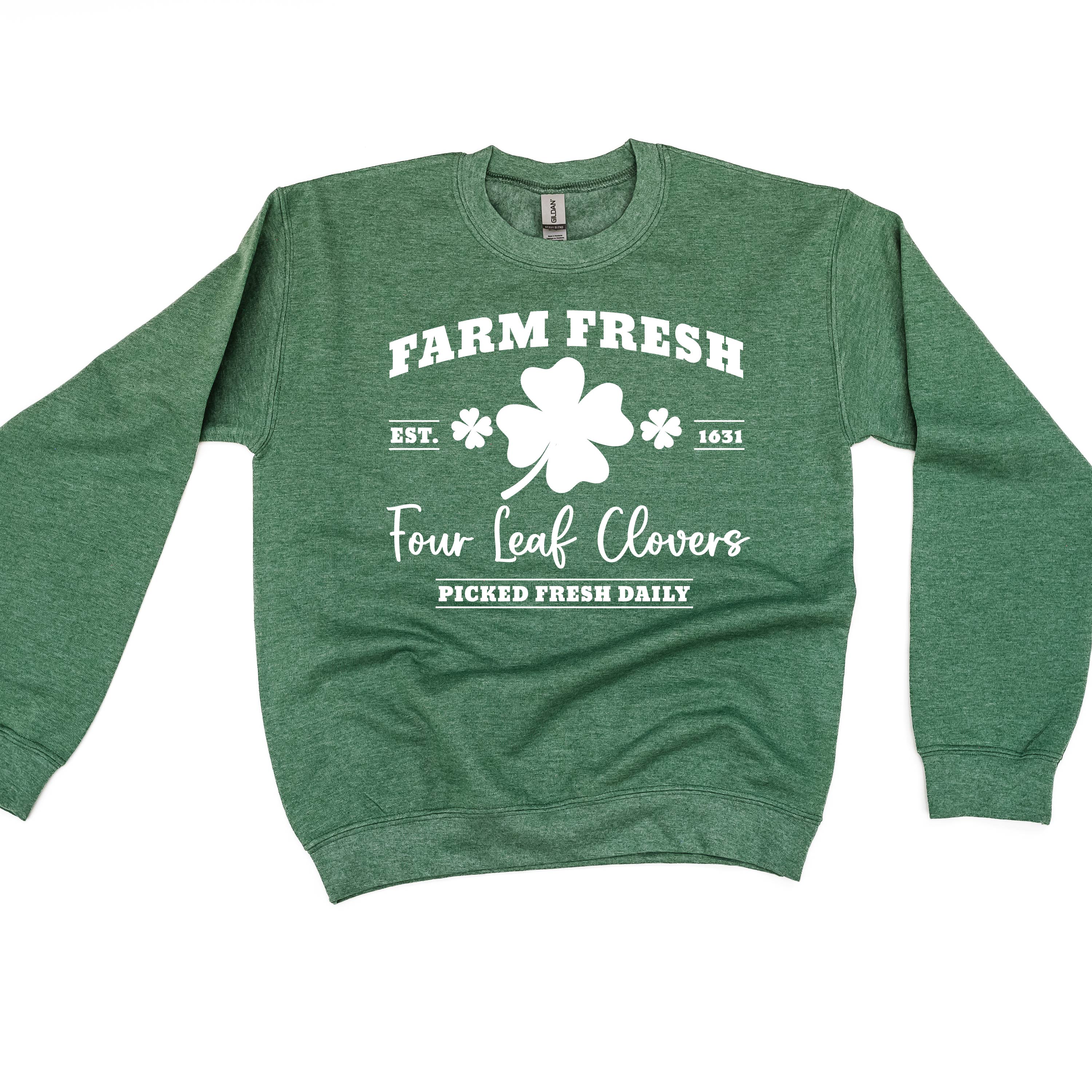 Farm Fresh Four Leaf Clovers - Basic Fleece - Image 2