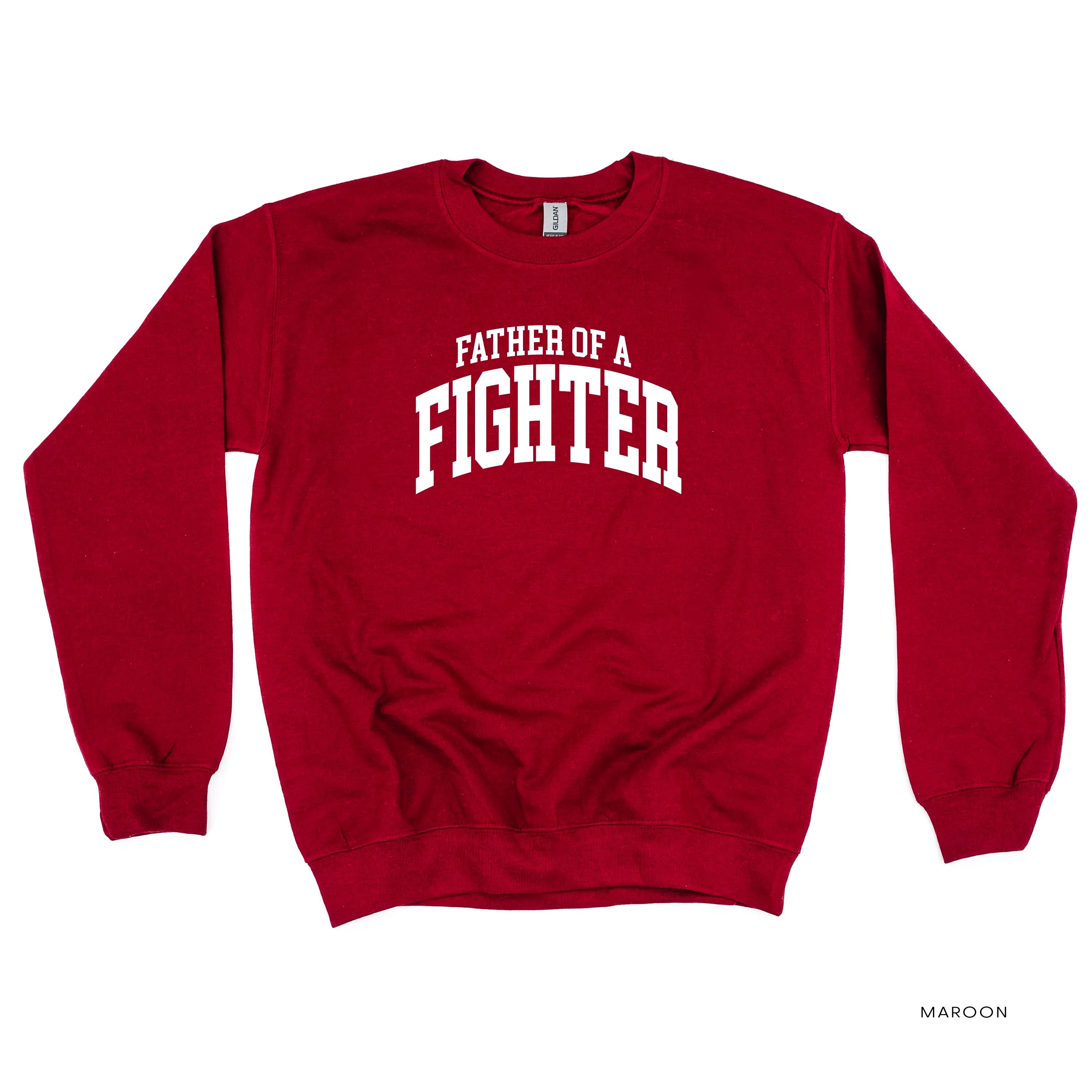 Father of a Fighter - Varsity - BASIC FLEECE CREWNECK - Image 7