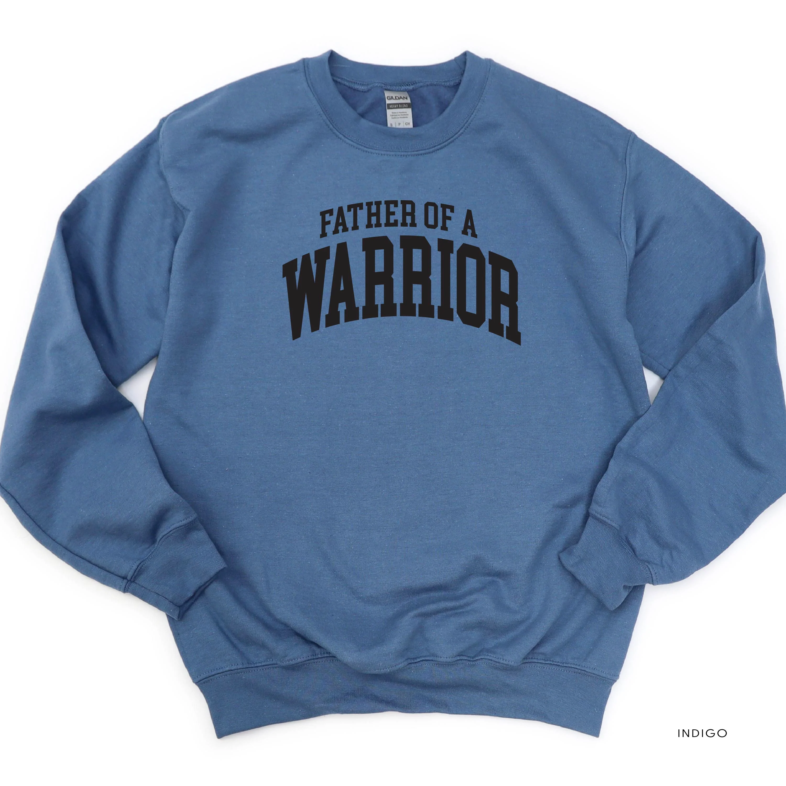 Father of a Warrior - Varsity - BASIC FLEECE CREWNECK - Image 6