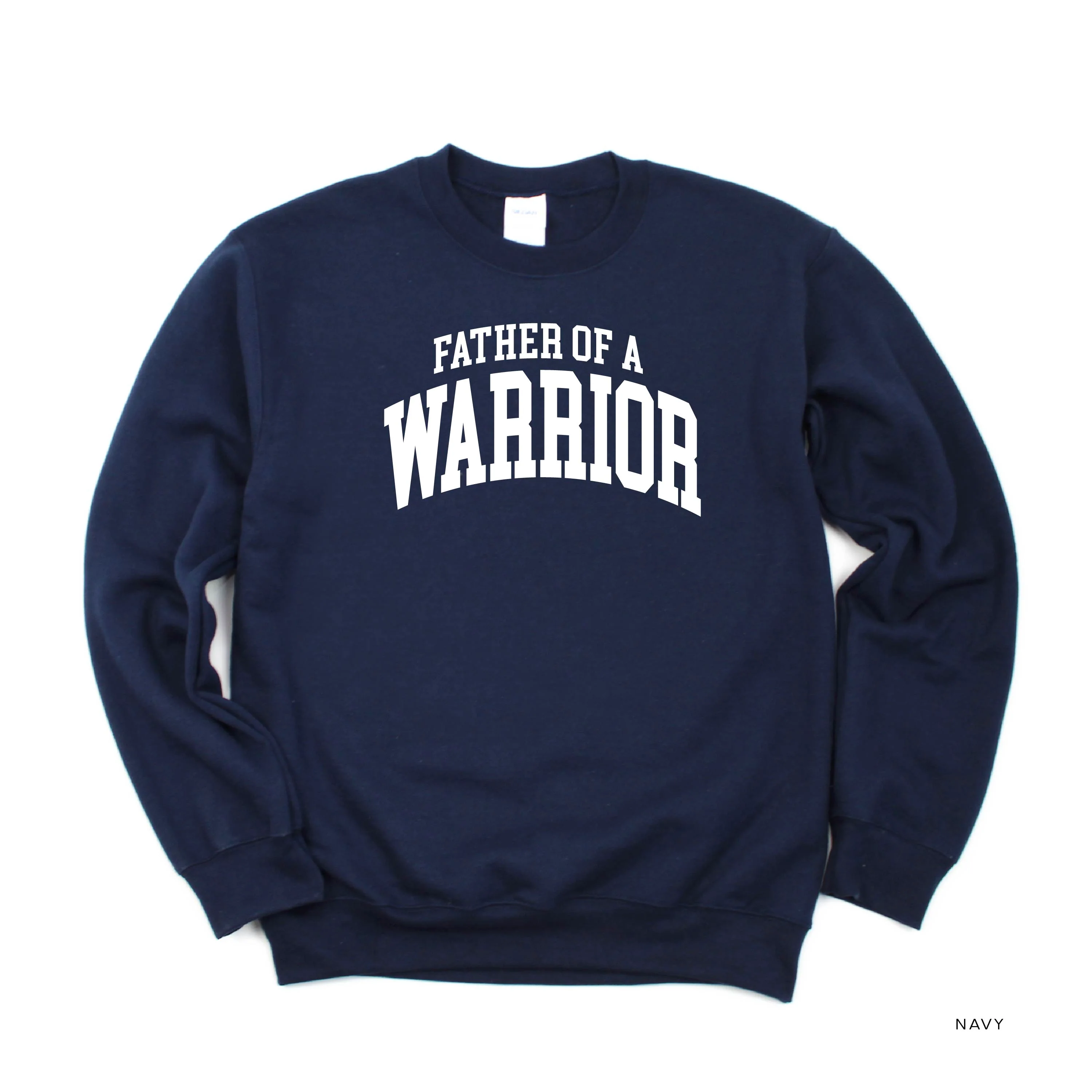 Father of a Warrior - Varsity - BASIC FLEECE CREWNECK - Image 9