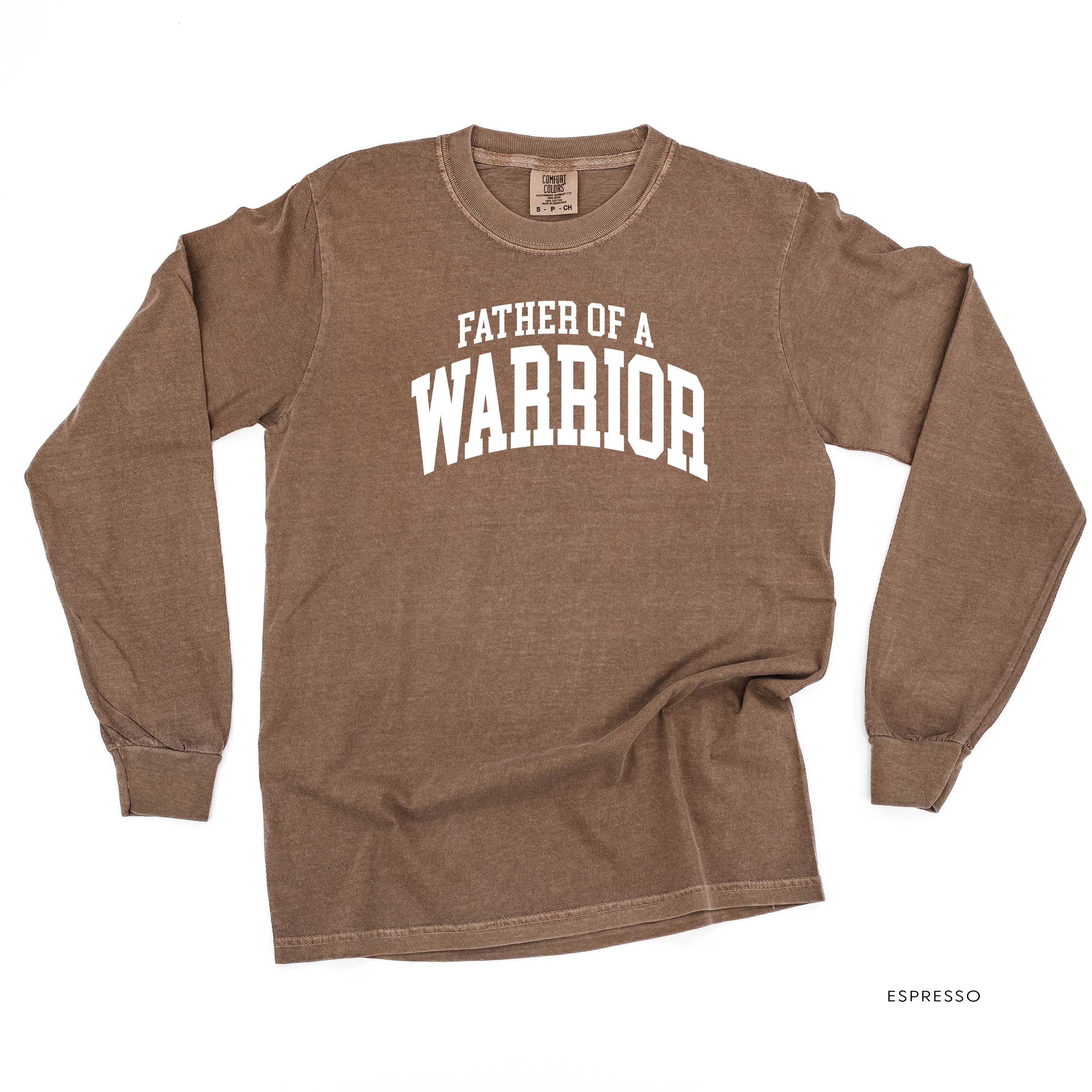 Father of a Warrior - Varsity - Long Sleeve Comfort Colors Tee - Image 8