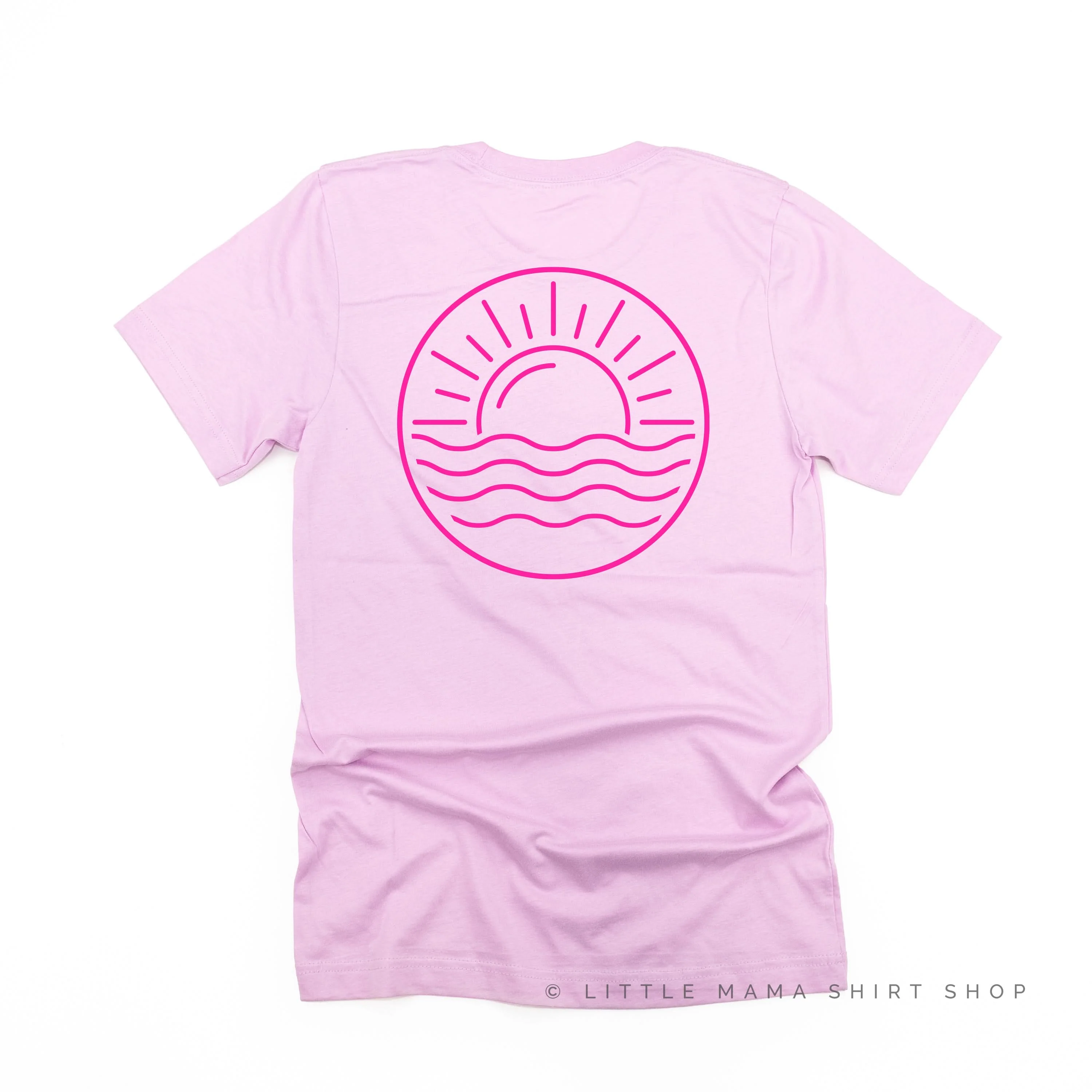 FEELING SALTY POCKET DESIGN FRONT / OCEAN SUNSET BACK- Unisex Tee - Image 2