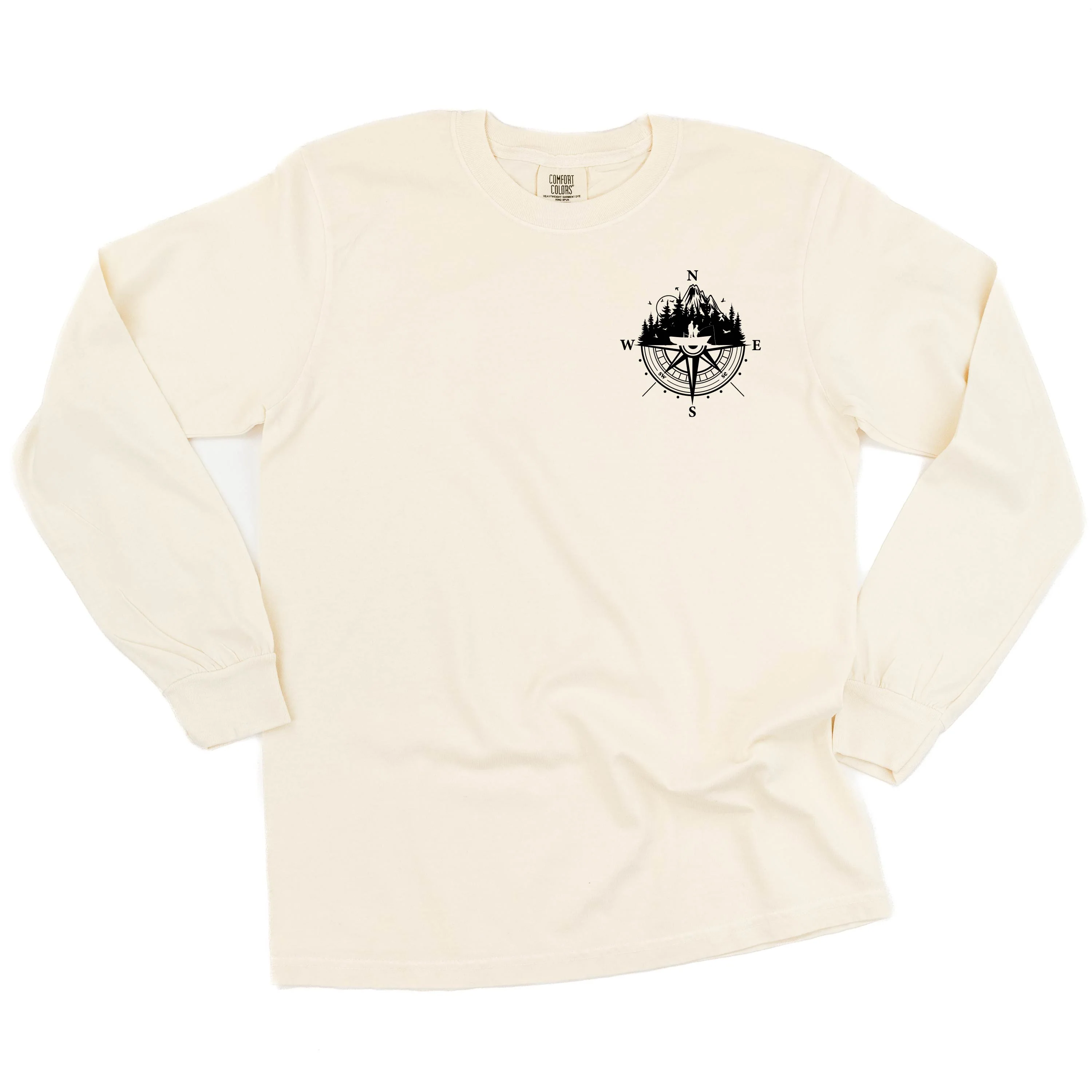 Fishing Compass - Fishing Scene (pf&b) - Long Sleeve Comfort Colors Tee - Image 9