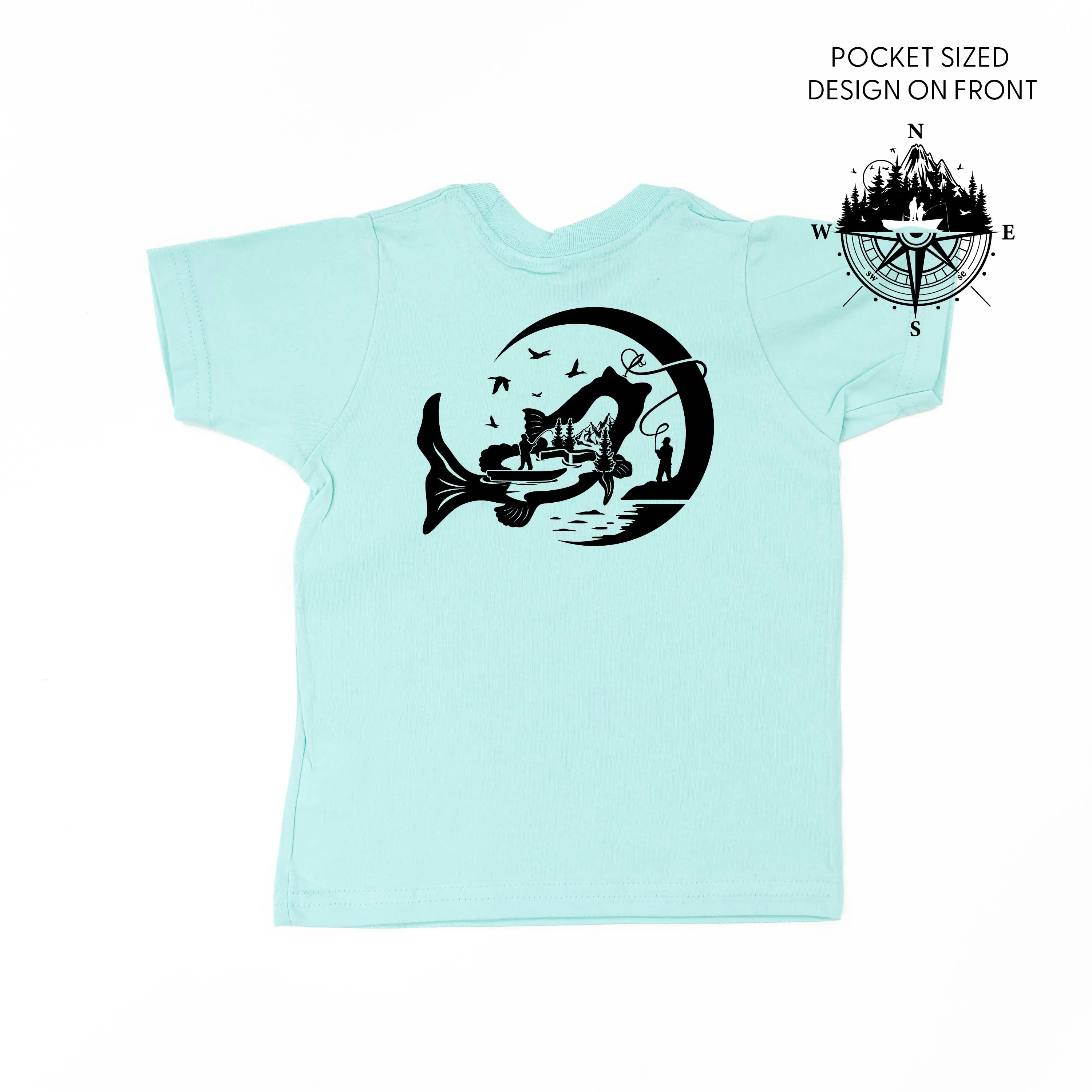 Fishing Compass - Fishing Scene (pf&b) - Child Tee - Image 6