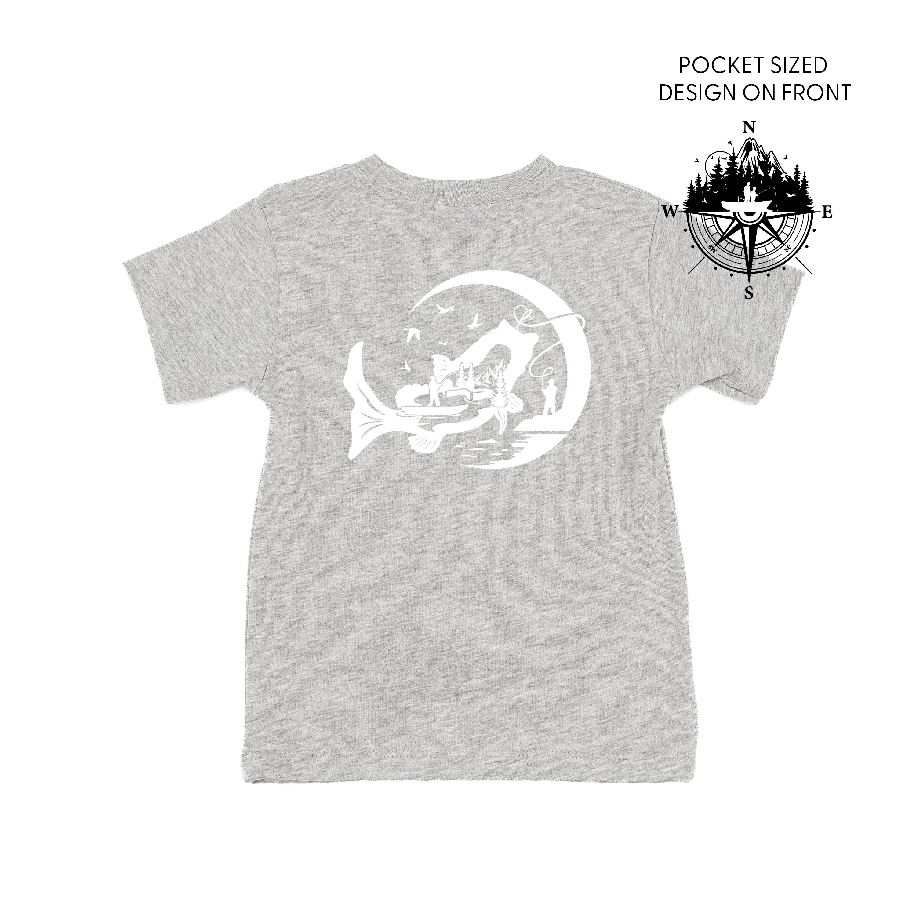 Fishing Compass - Fishing Scene (pf&b) - Child Tee - Image 7