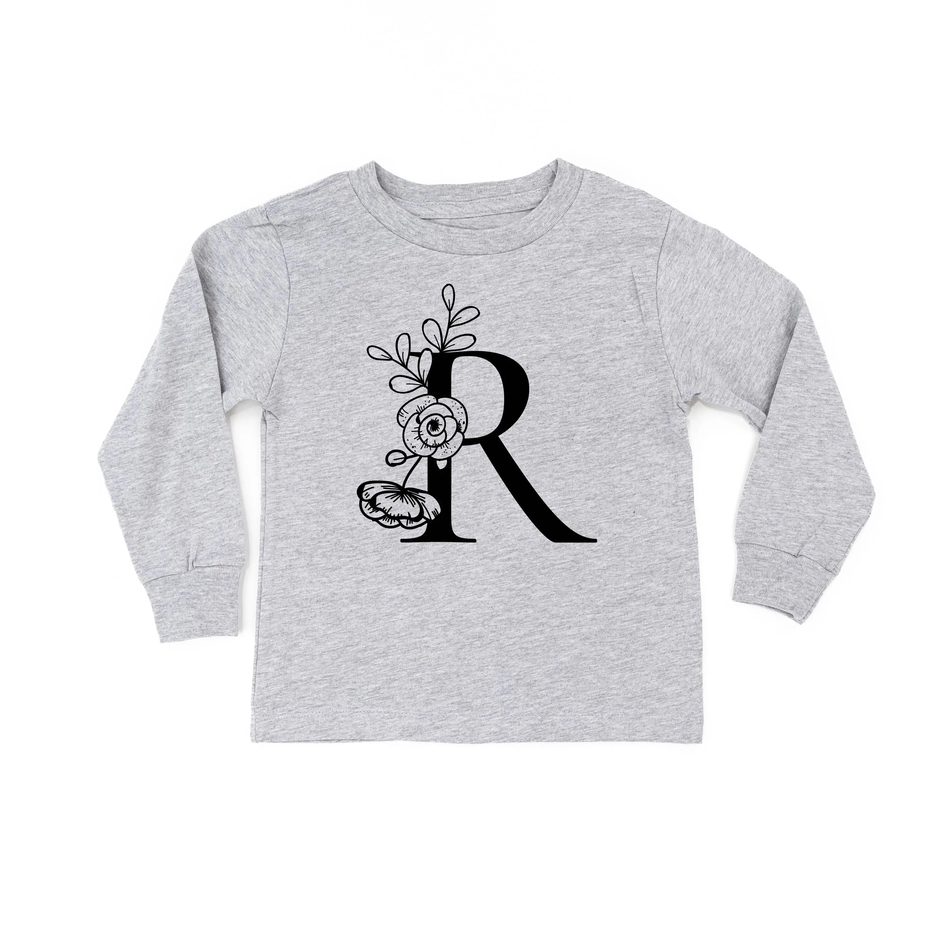 Floral Initials - Child Long Sleeve Tee - Image 5