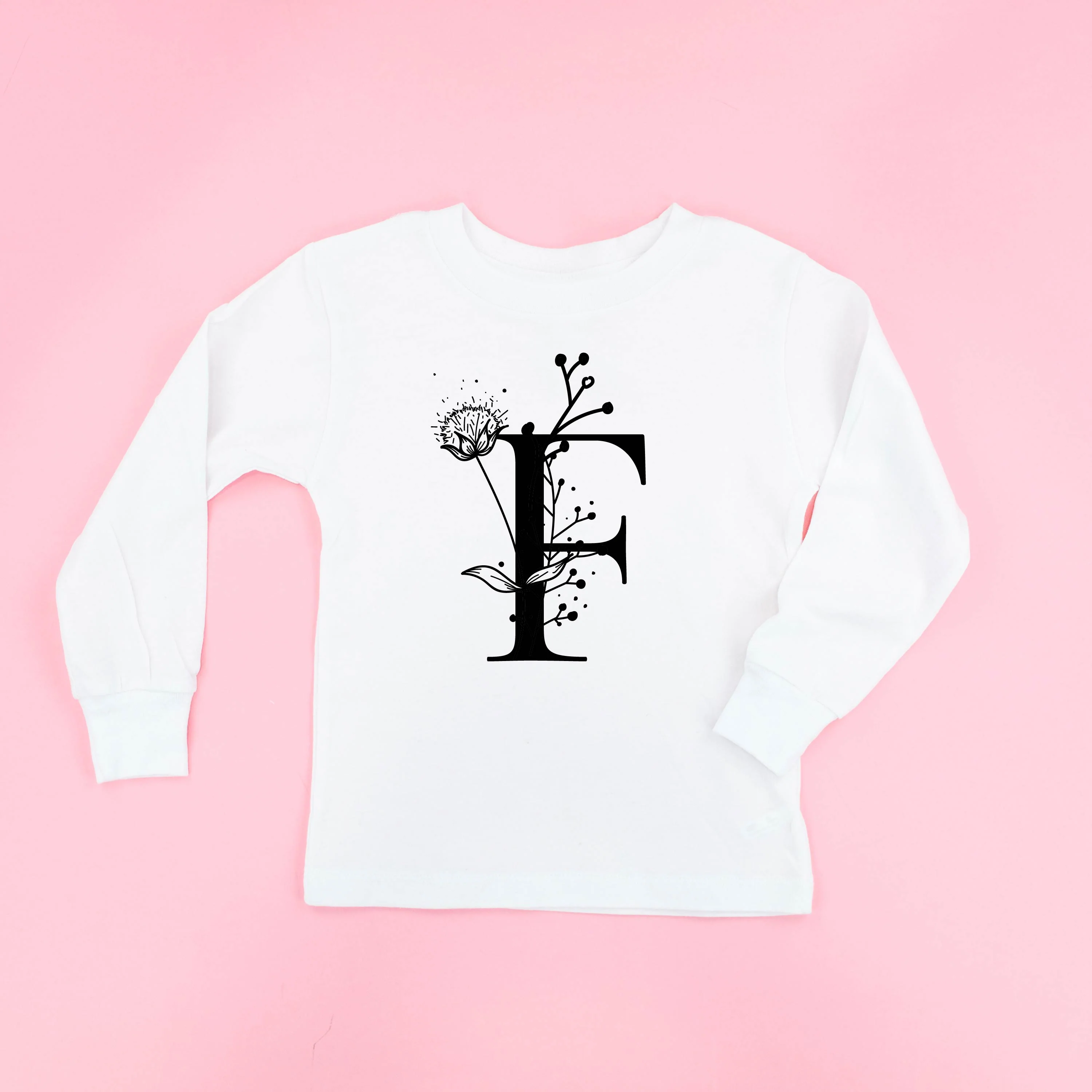 Floral Initials - Child Long Sleeve Tee - Image 6