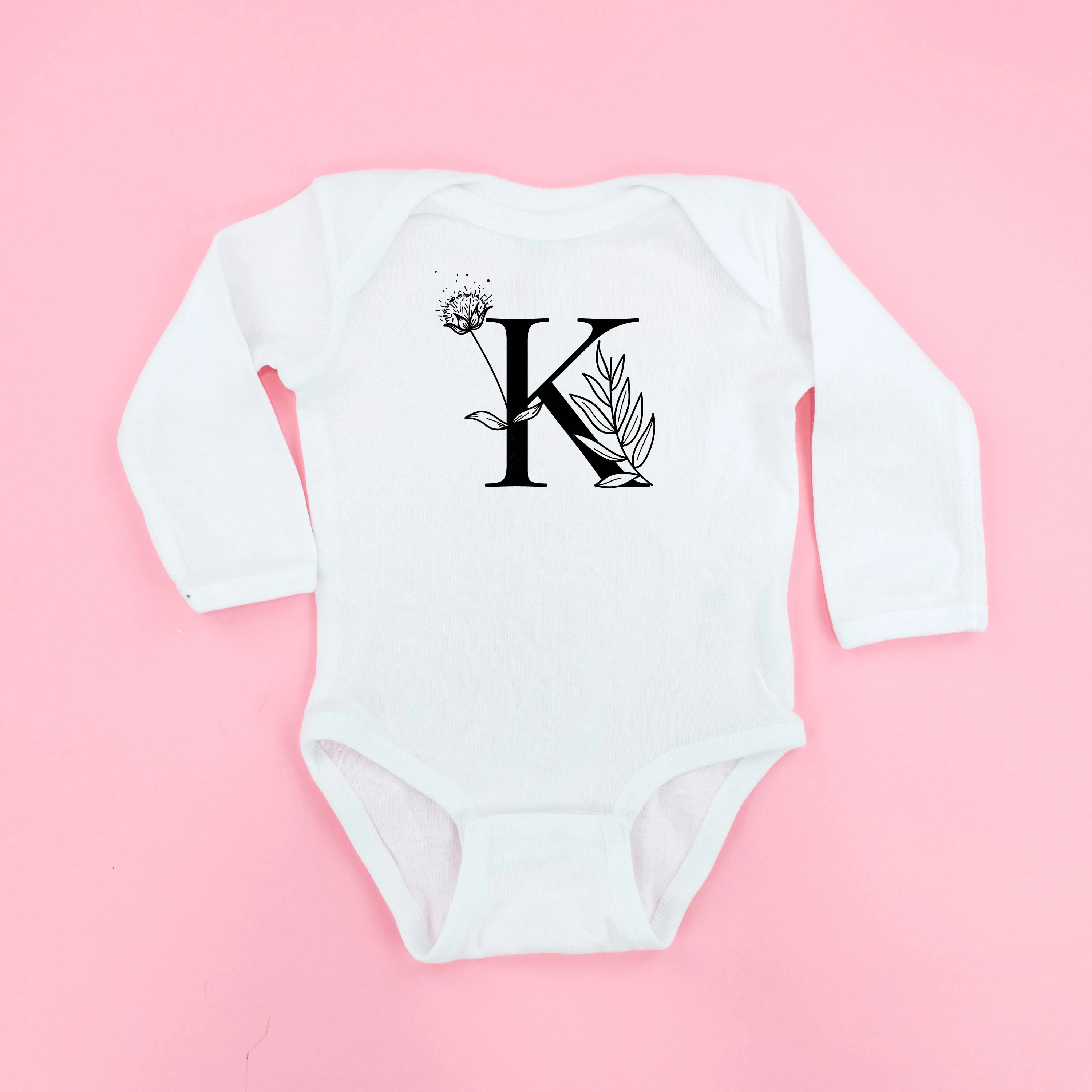 Floral Initials - Child Long Sleeve Tee - Image 8