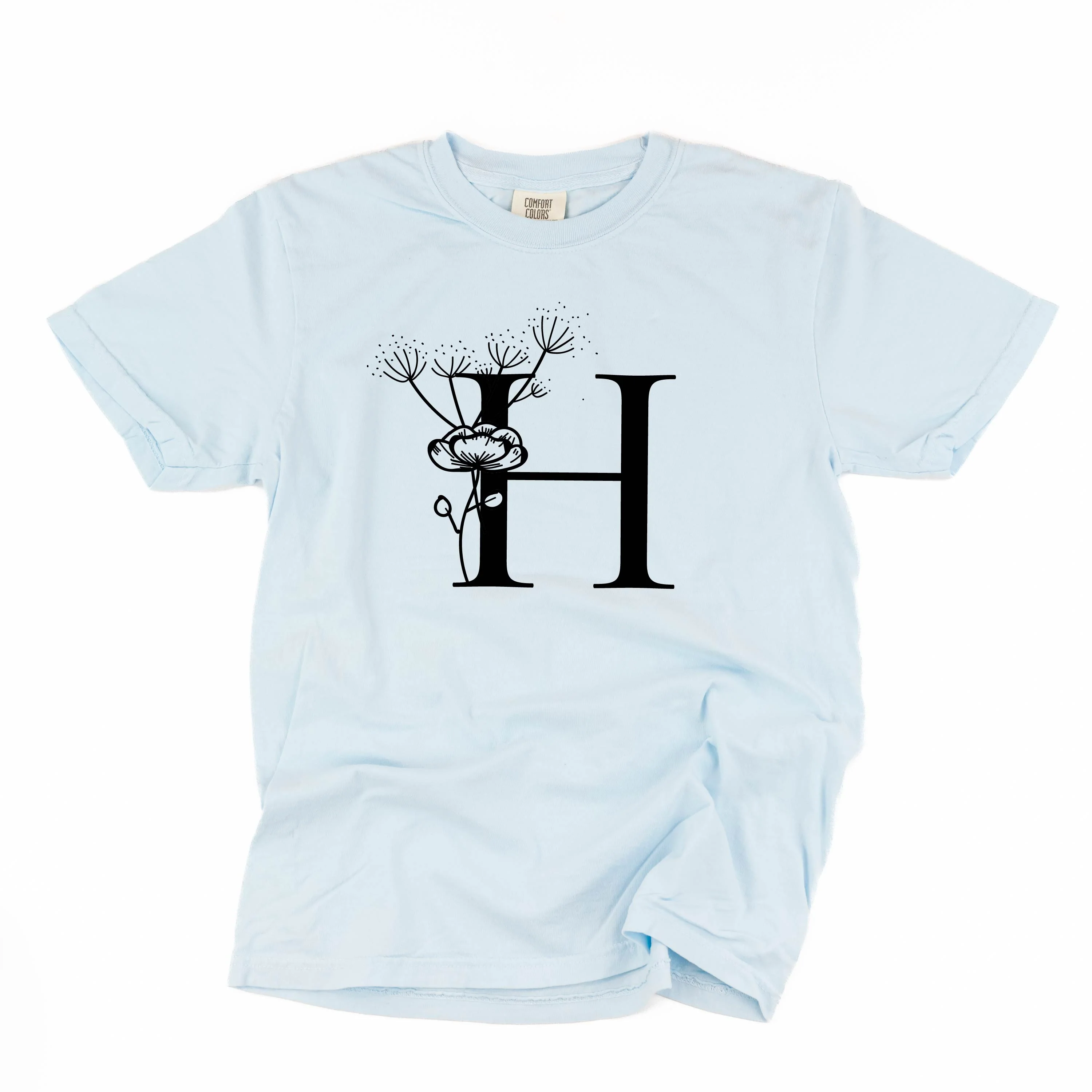 Floral Initials - Comfort Colors Tee - Image 10