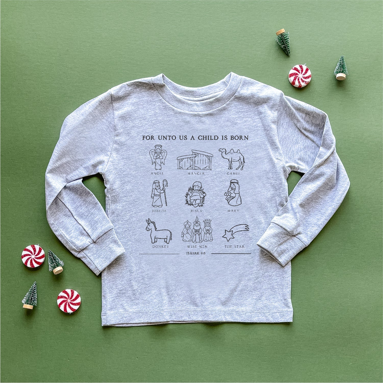For Unto Us A Child Is Born - Child Long Sleeve Tee - Image 2