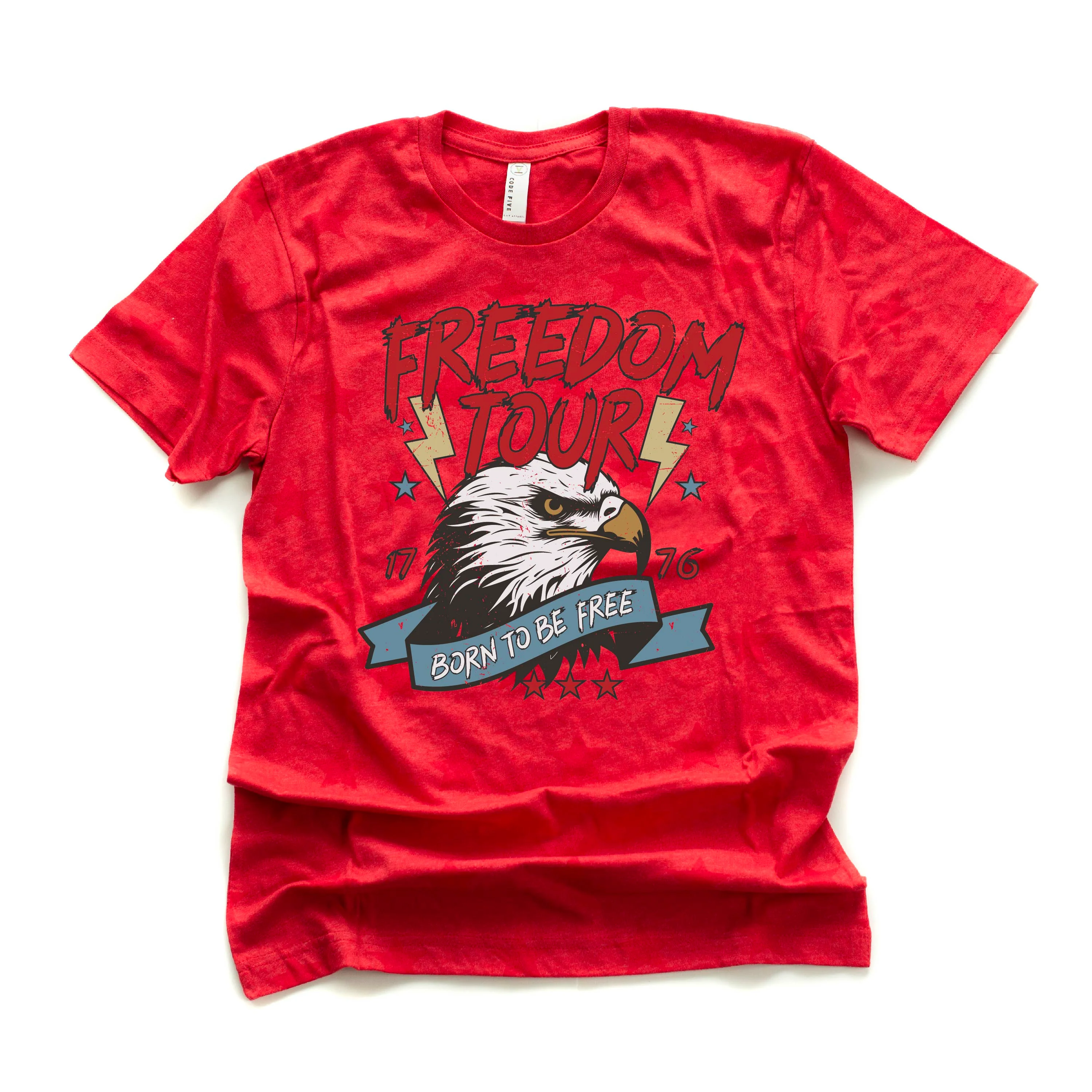 Freedom Tour - Born to Be Free - Unisex STAR Tee - Image 3