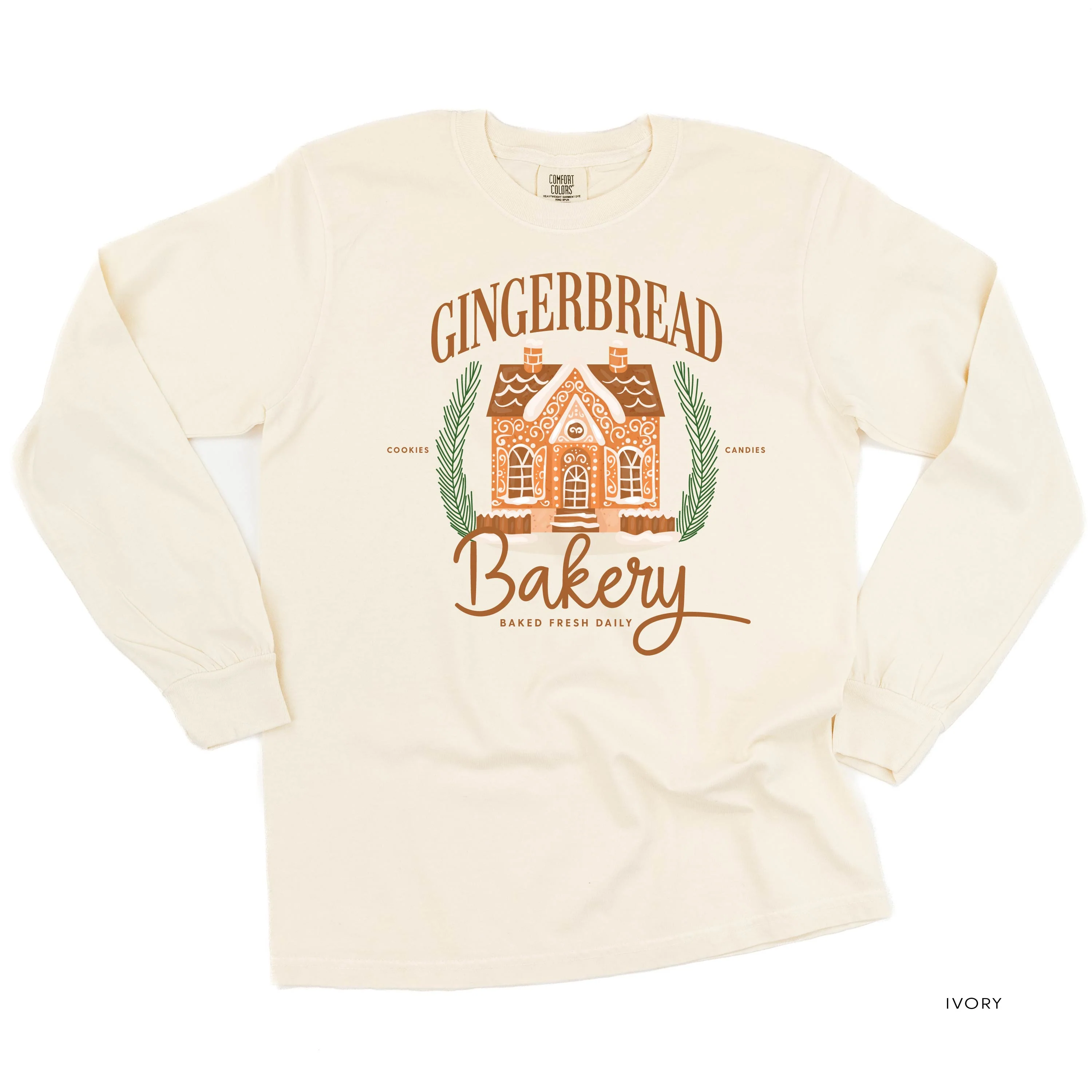 Gingerbread Bakery - Long Sleeve Comfort Colors Tee - Image 6