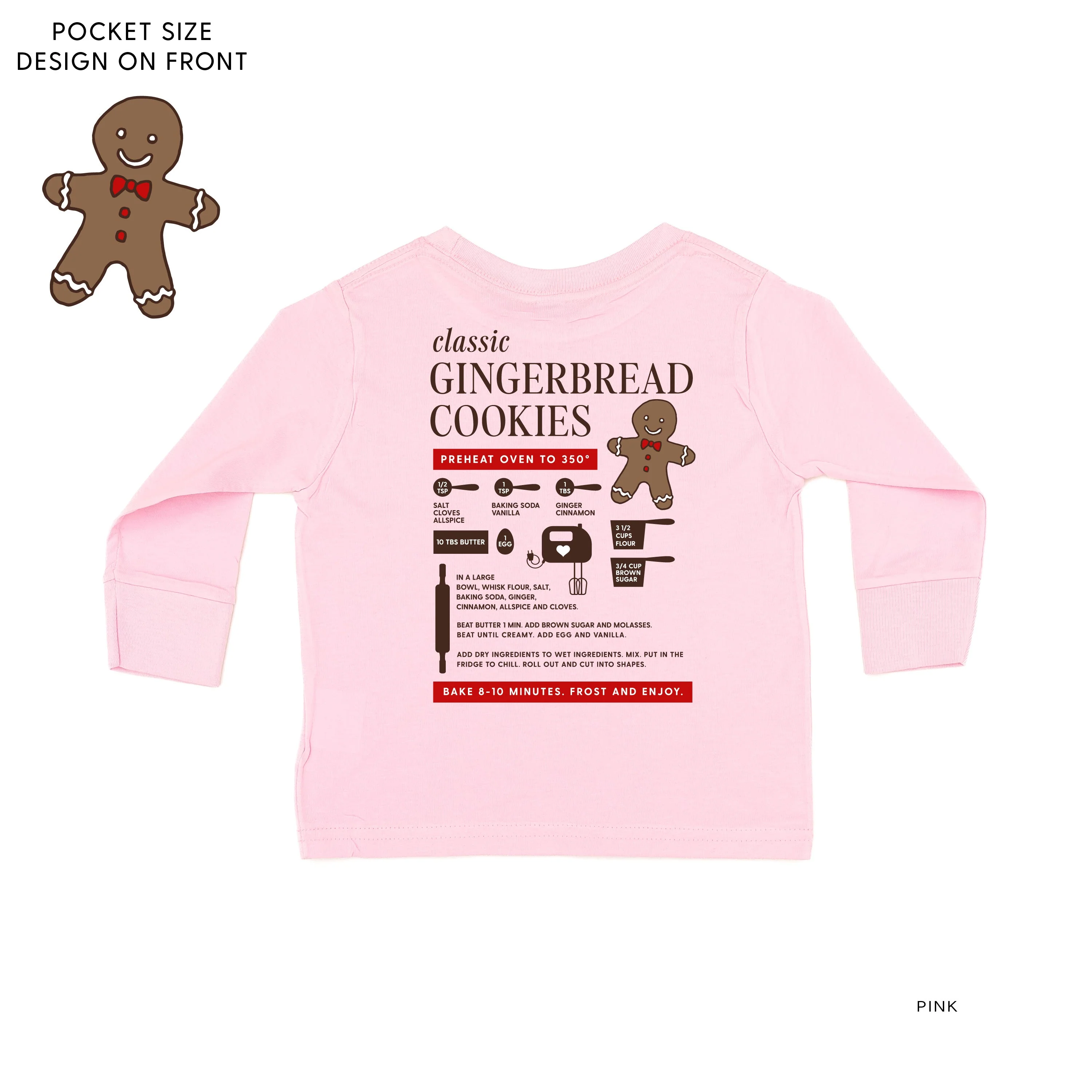 Gingerbread Cookie Recipe (pf&b) - Child Long Sleeve Tee - Image 5