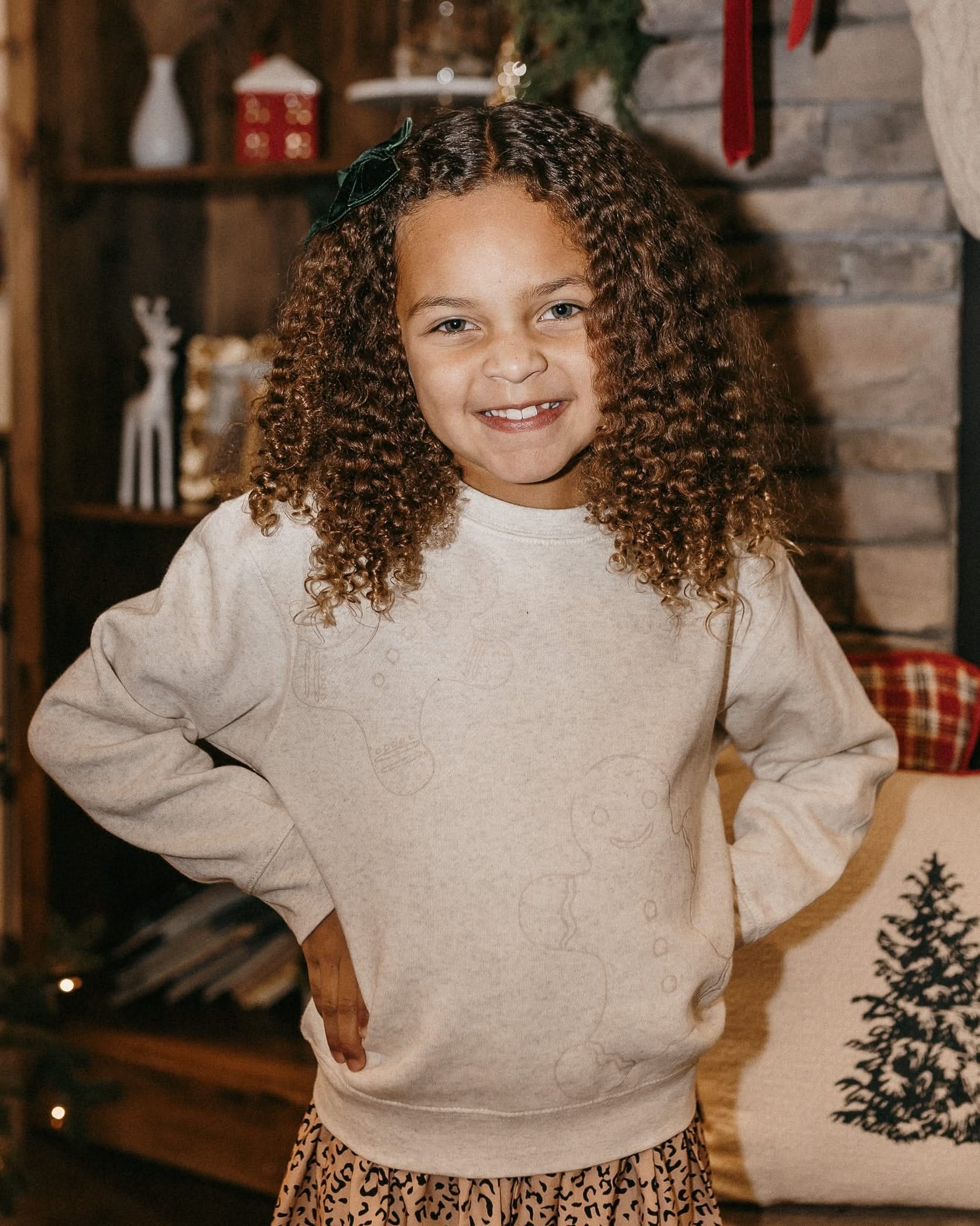 Gingerbread Family Natural Heather Set of 2 Elevated Fleece Sweaters – "Match with Mom" Holiday Set | Little Mama Shirt Shop - Image 3