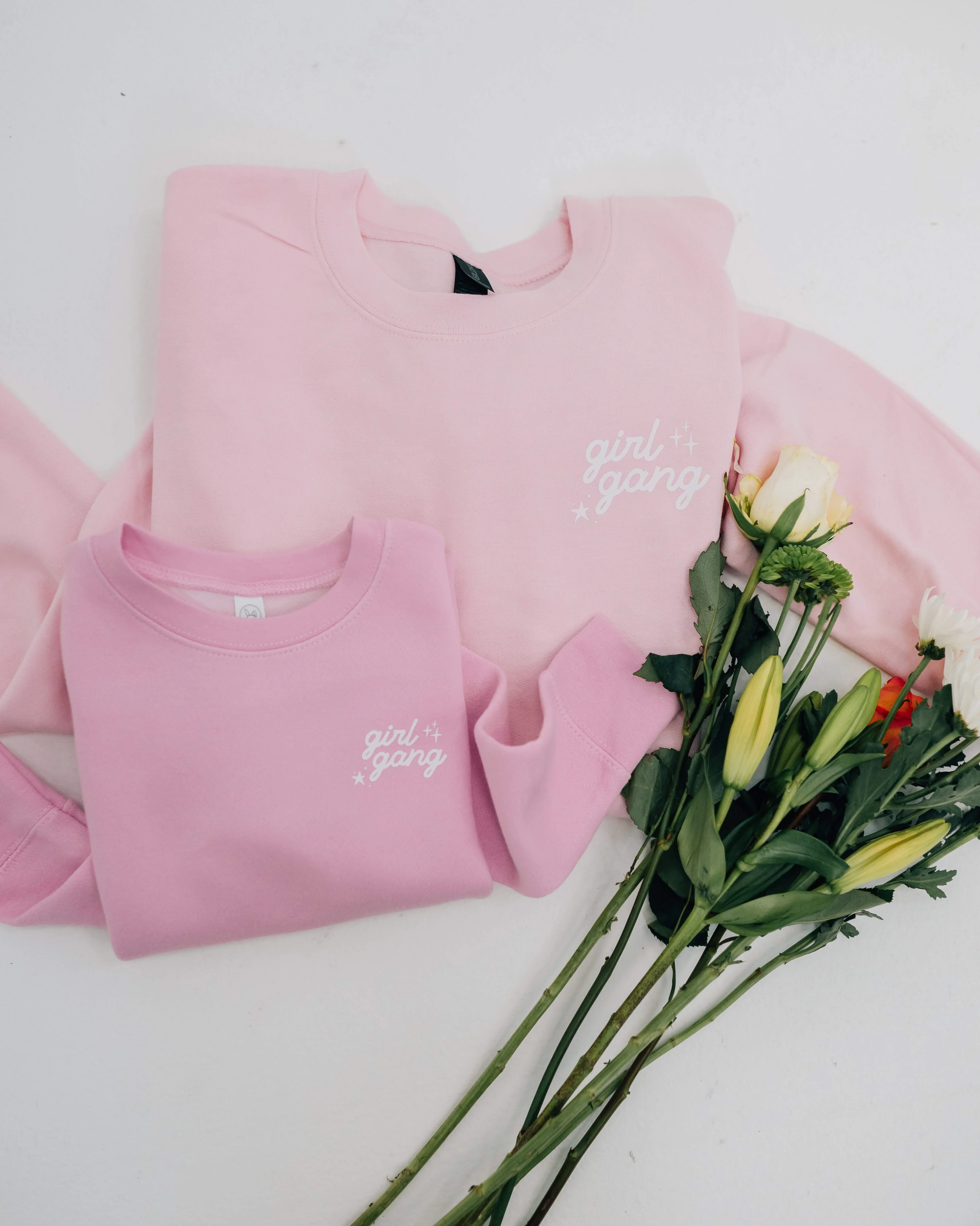 Girl Gang - Match with Mom Fleece Set – Matching Mom Daughter Sweatshirts | Little Mama Shirt Shop - Image 4