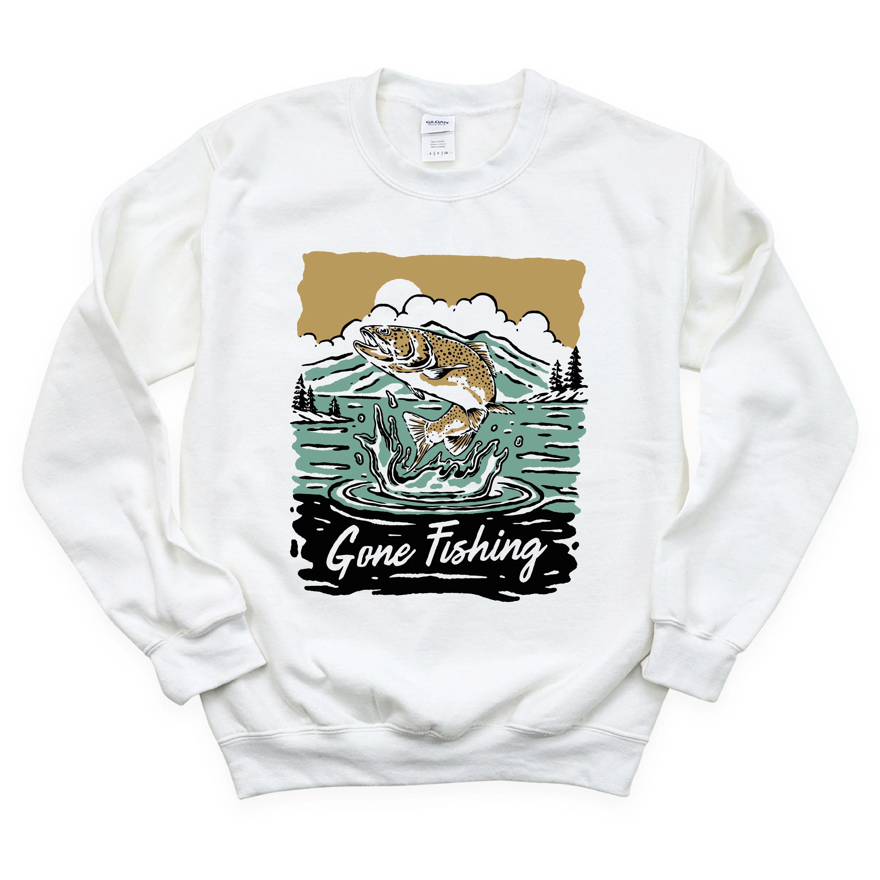Gone Fishing - BASIC FLEECE CREWNECK - Image 4