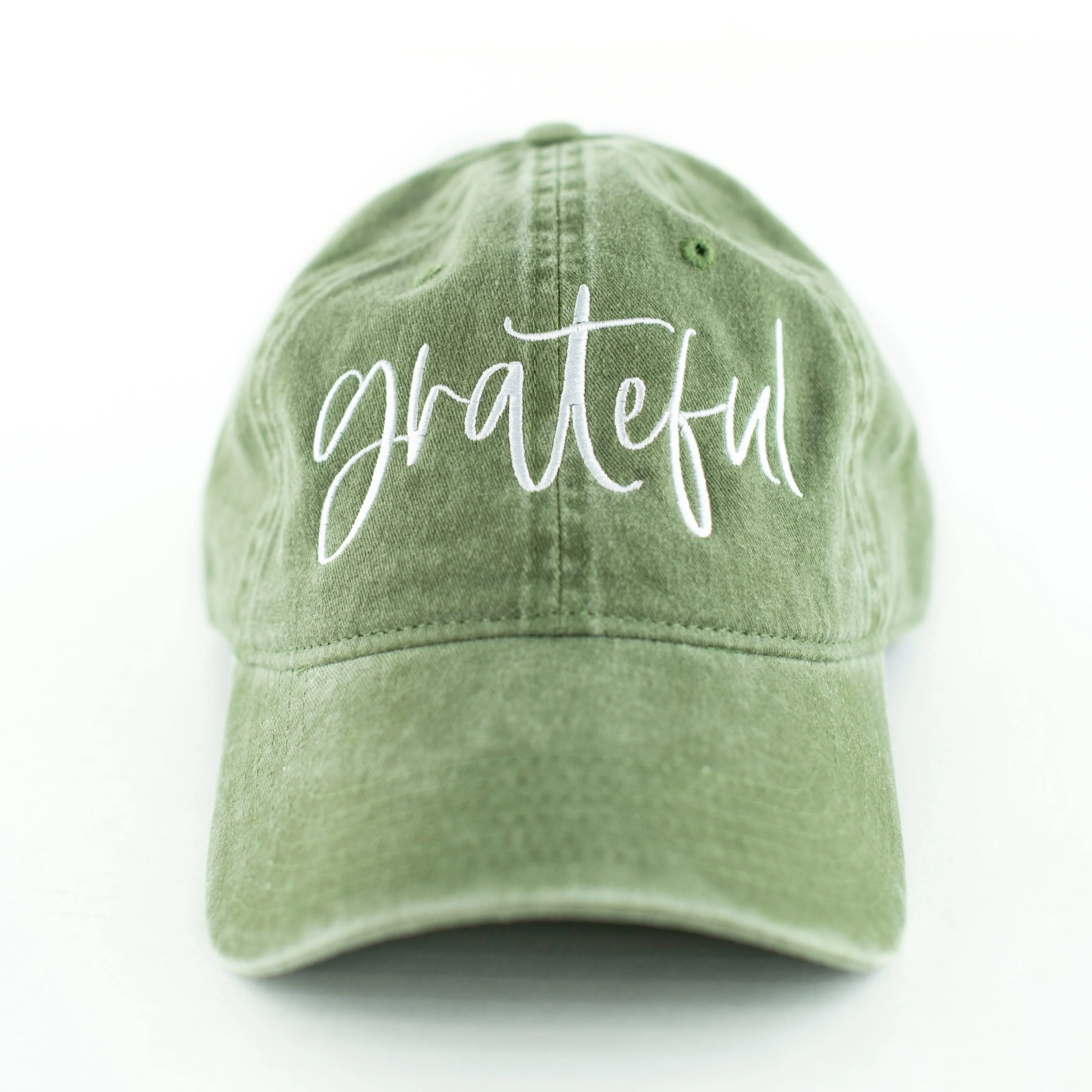 Grateful - Olive Green - Adult Baseball Cap - Image 3