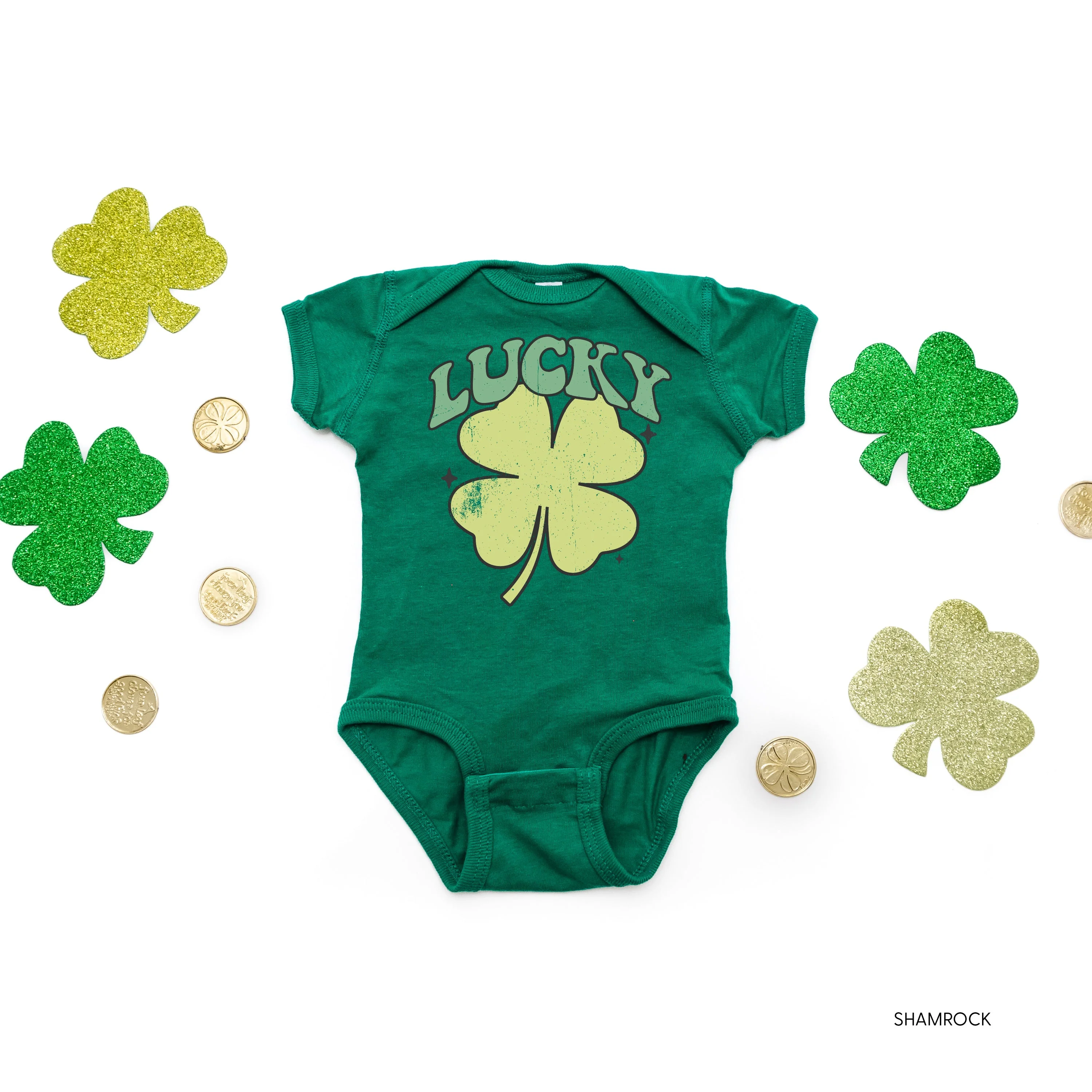 Oversized Lucky Shamrock - Infant Bodysuit/Tee - Image 5