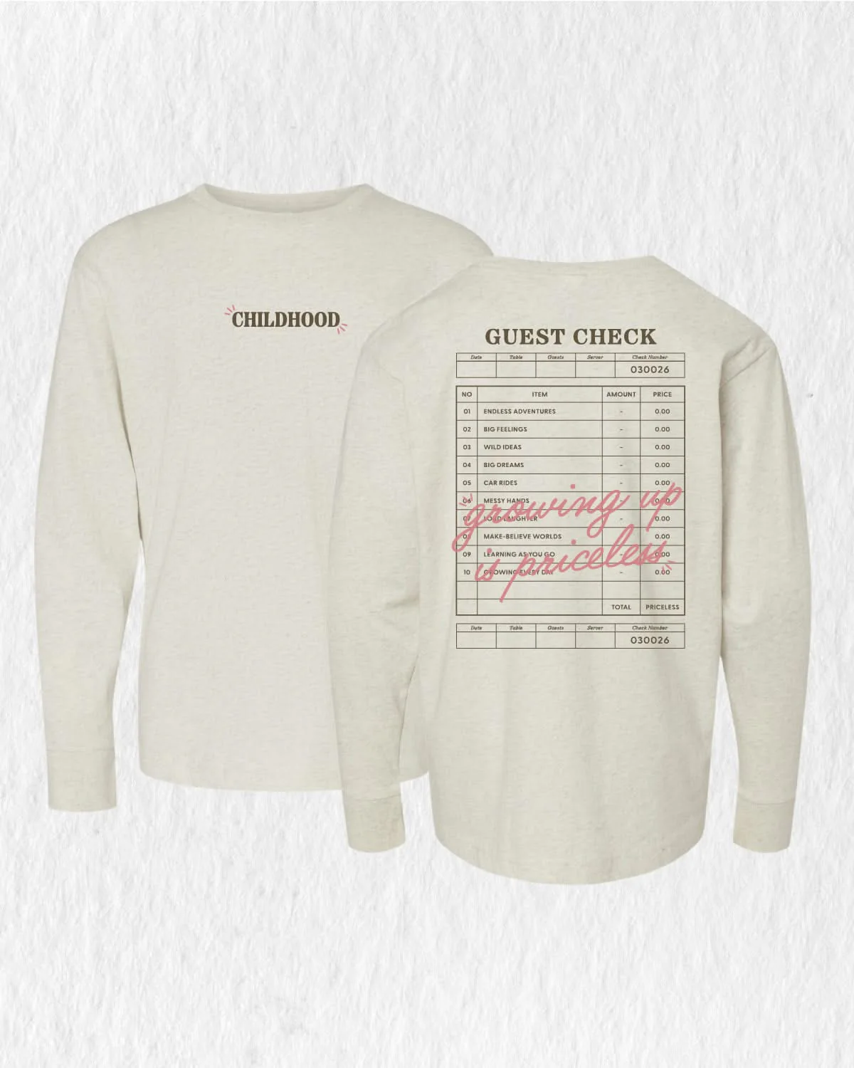 Growing Up Is Priceless - Child Long Sleeve Tee | Little Mama Shirt Shop - Image 7