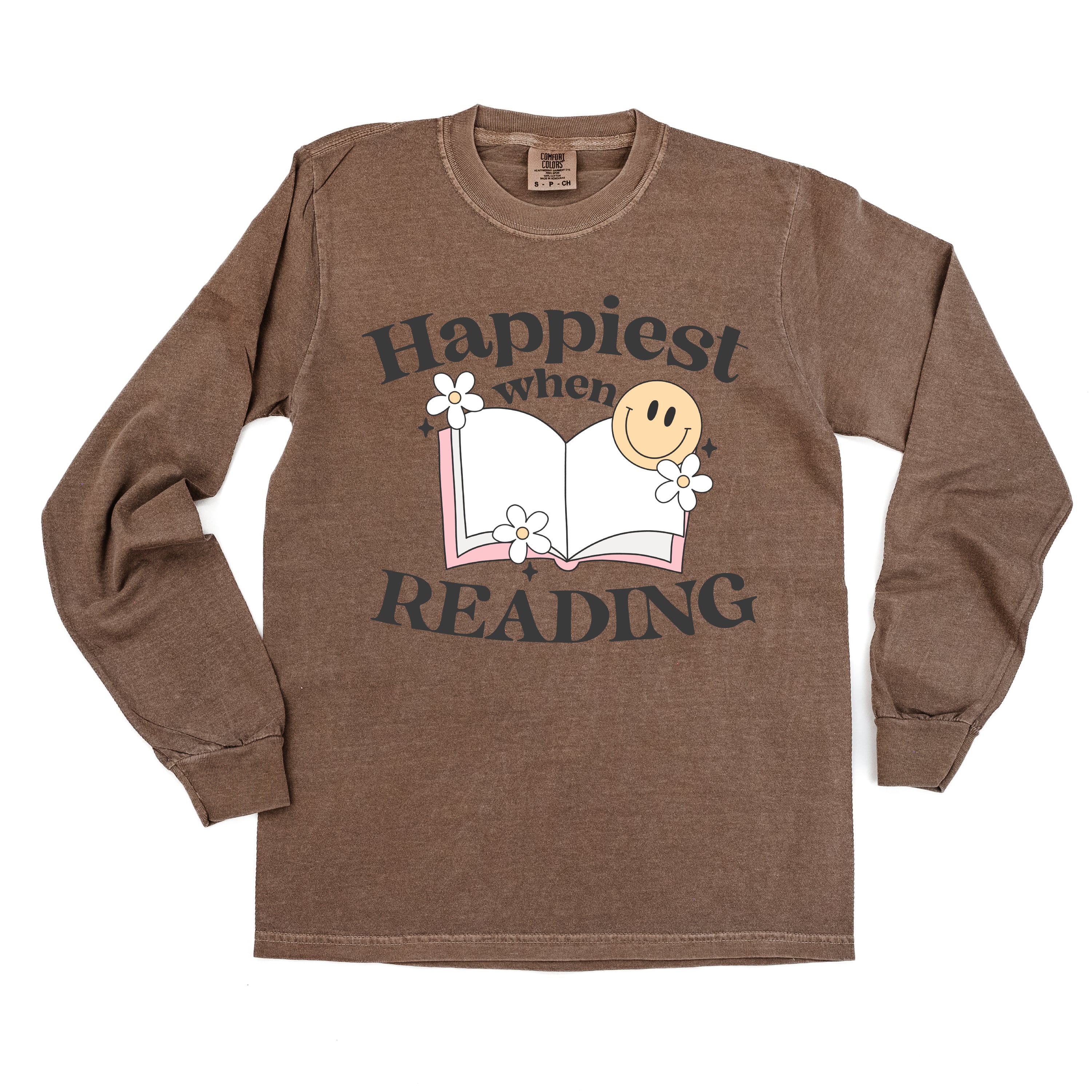 Happiest When Reading - Long Sleeve Comfort Colors Tee - Image 11