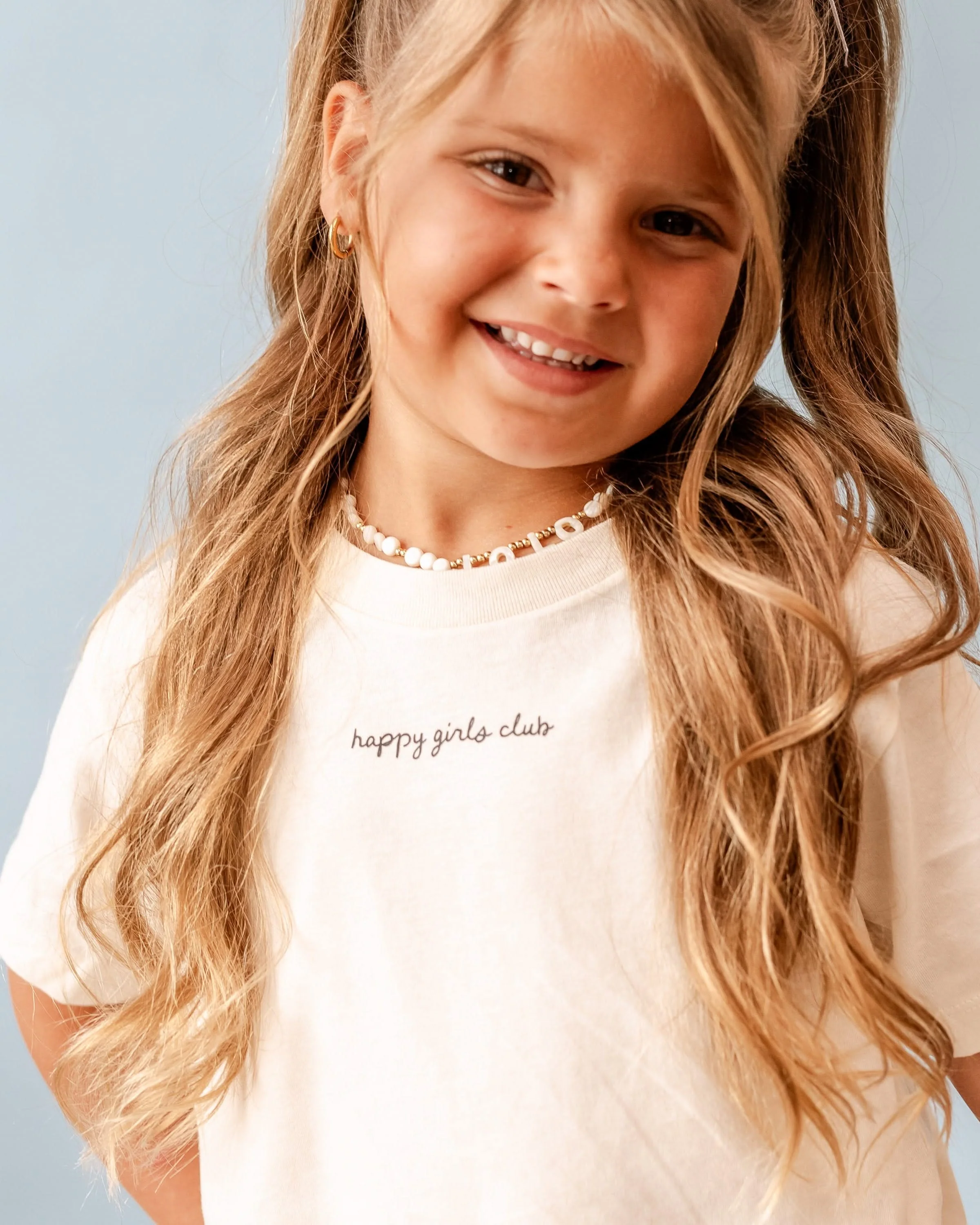 Happy Girls Club (center & b) - Natural Child Tee - Image 3