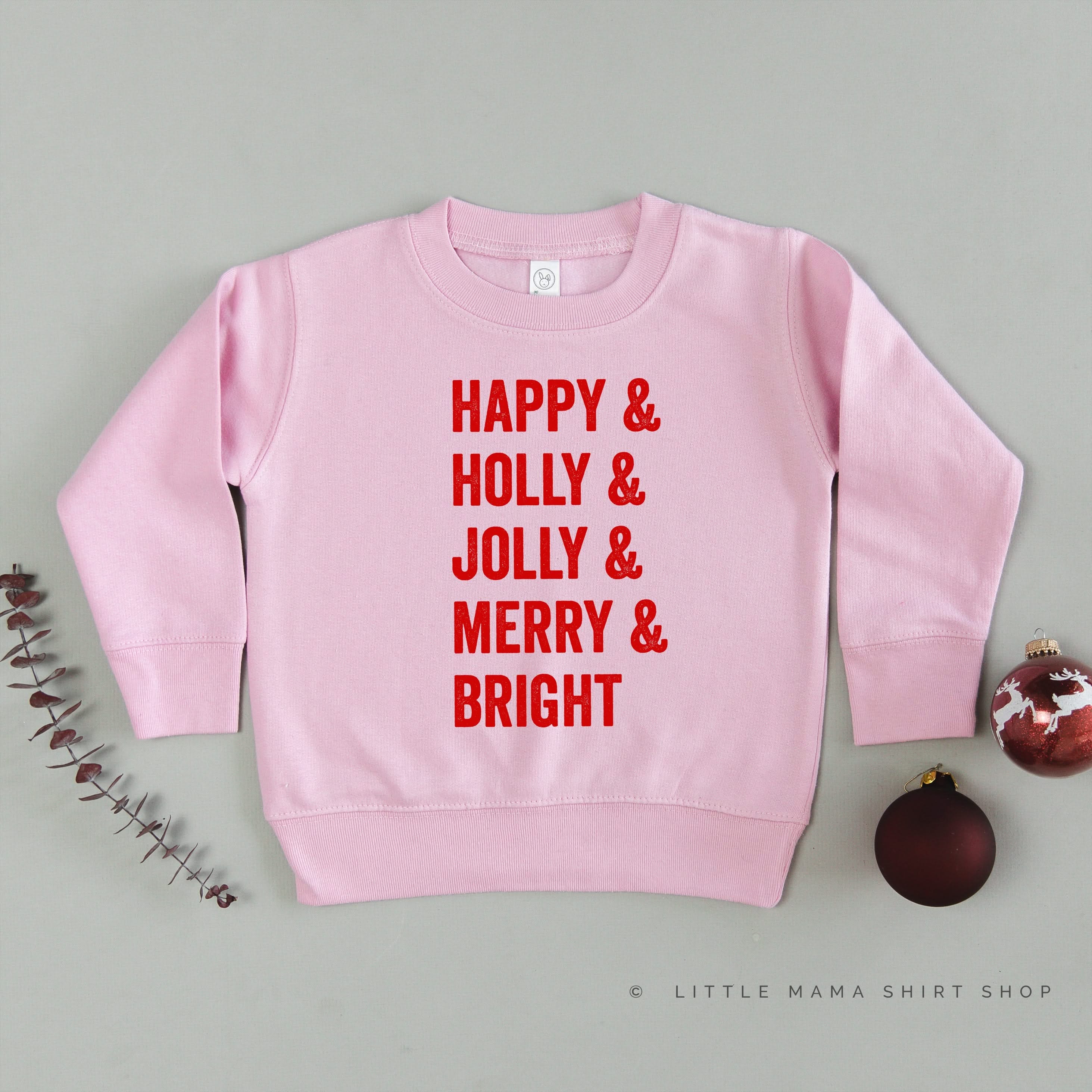 Happy & Holly & Jolly & Merry & Bright - Child Sweater - Image 6