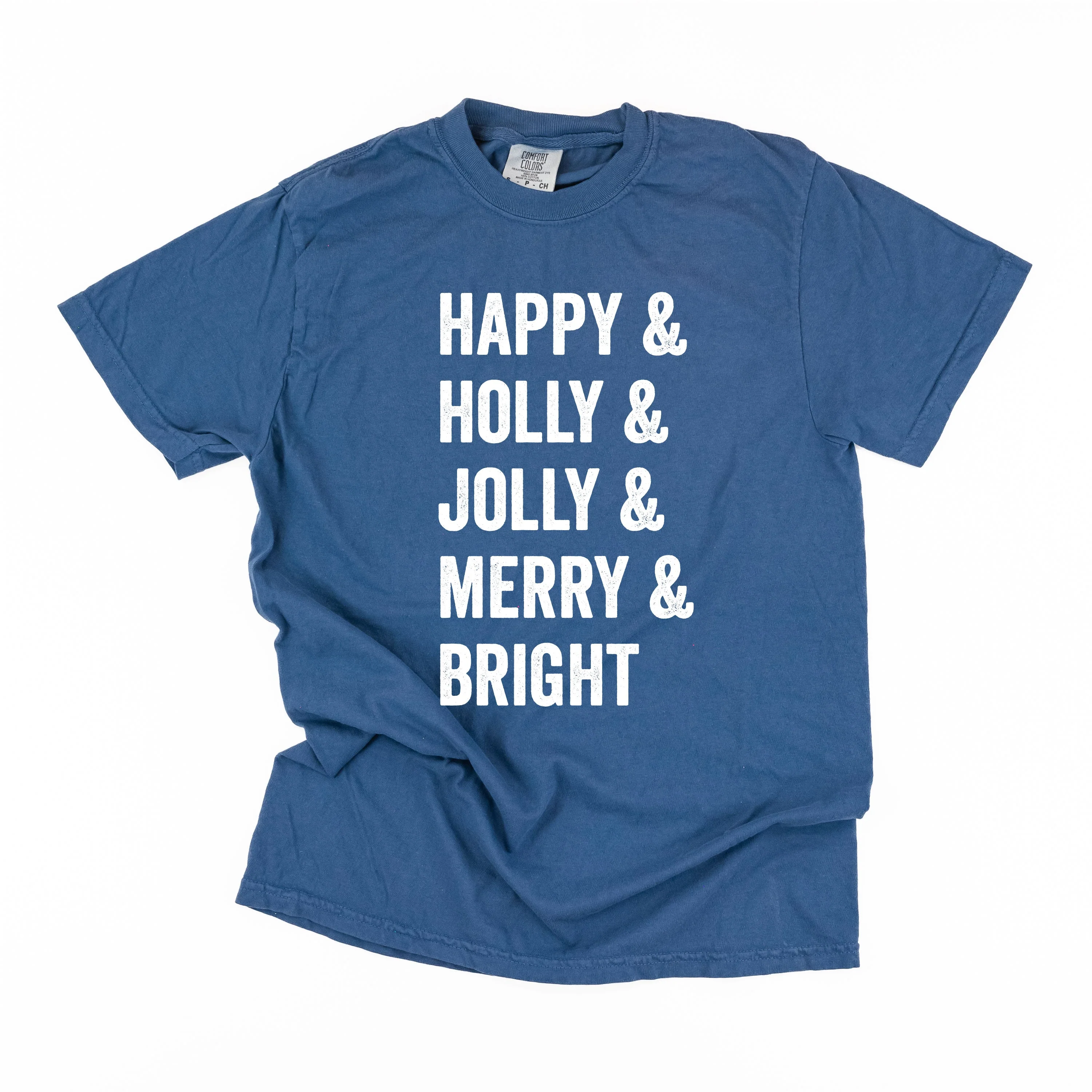 Happy & Holly & Jolly & Merry & Bright - Comfort Colors Tee - Image 8