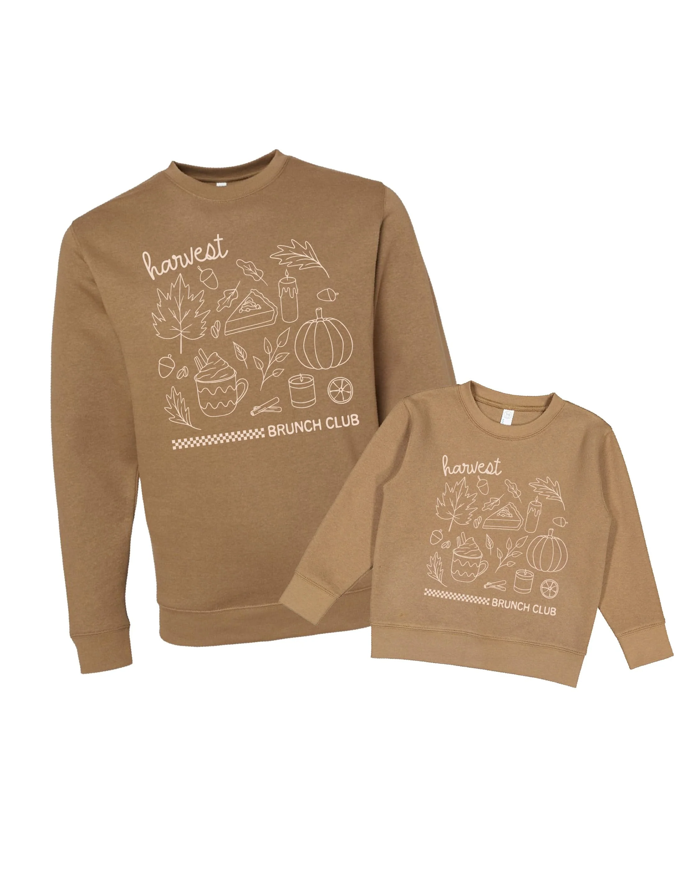 Harvest Brunch Club (f&bd) - Coyote Brown - Set of 2 ELEVATED Fleece Sweaters - Image 5