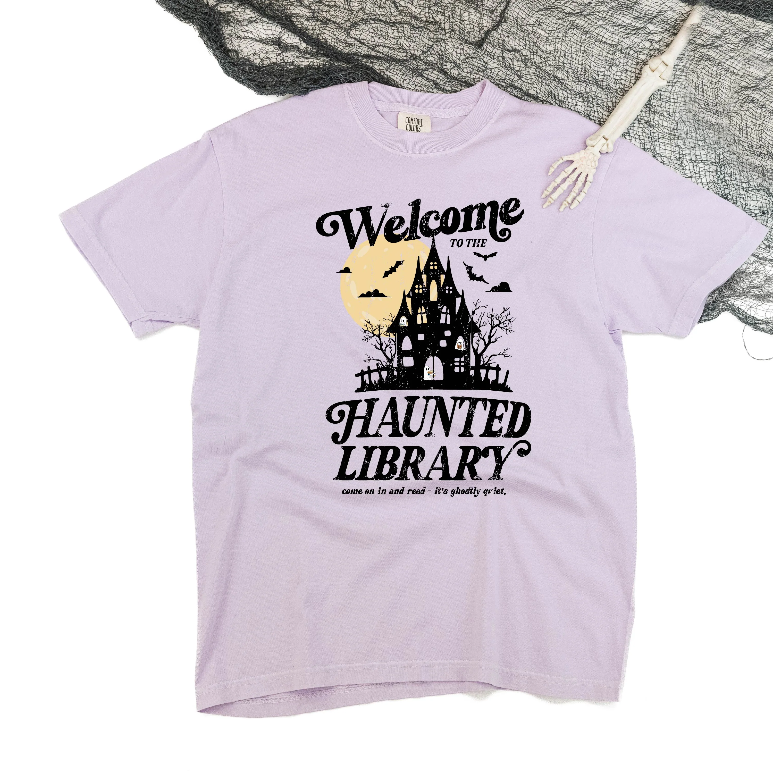 Haunted Library - Comfort Colors Tee - Image 5