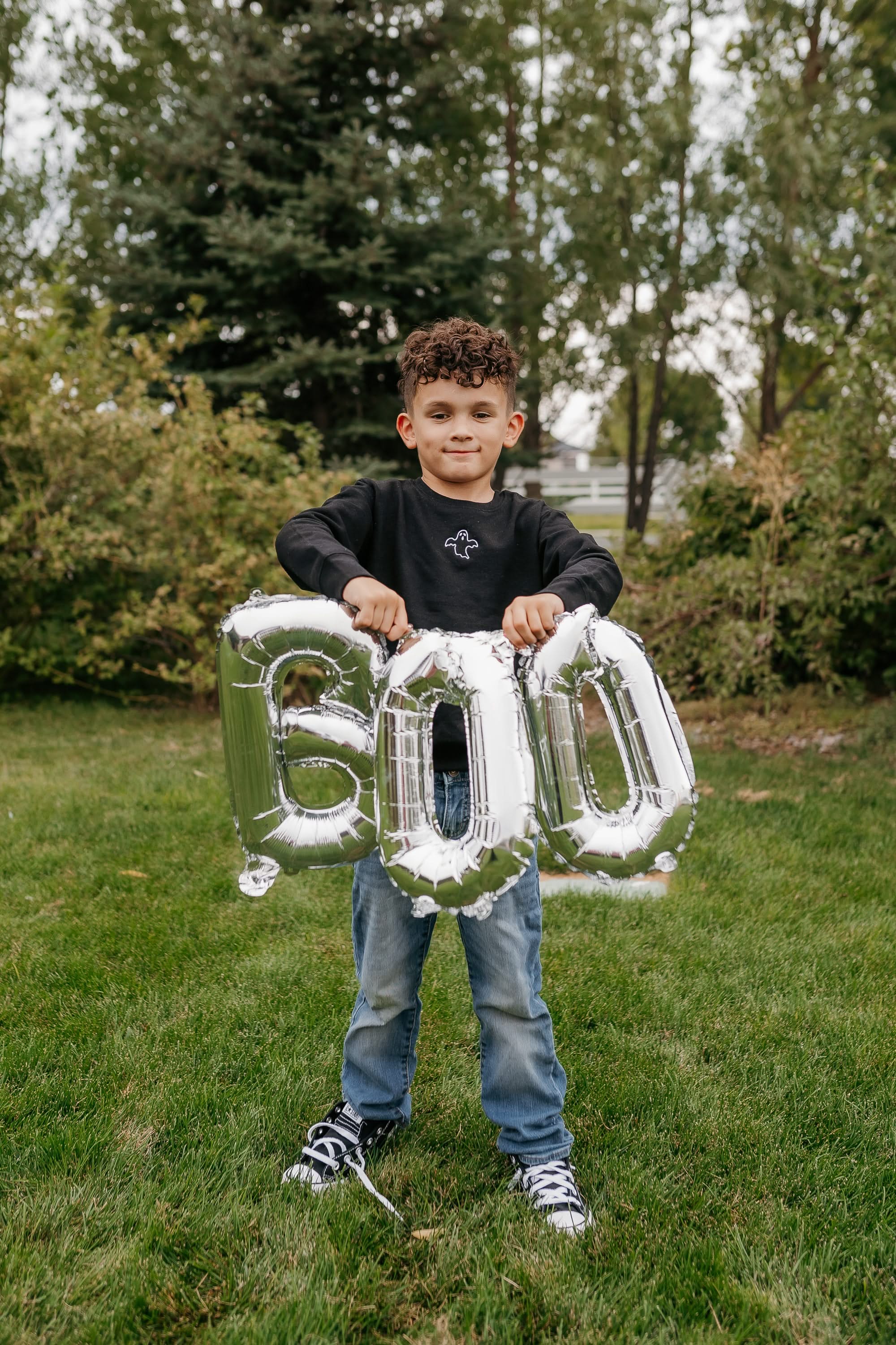 Haunting Ghost - Embroidered Black Child Sweater - Image 2