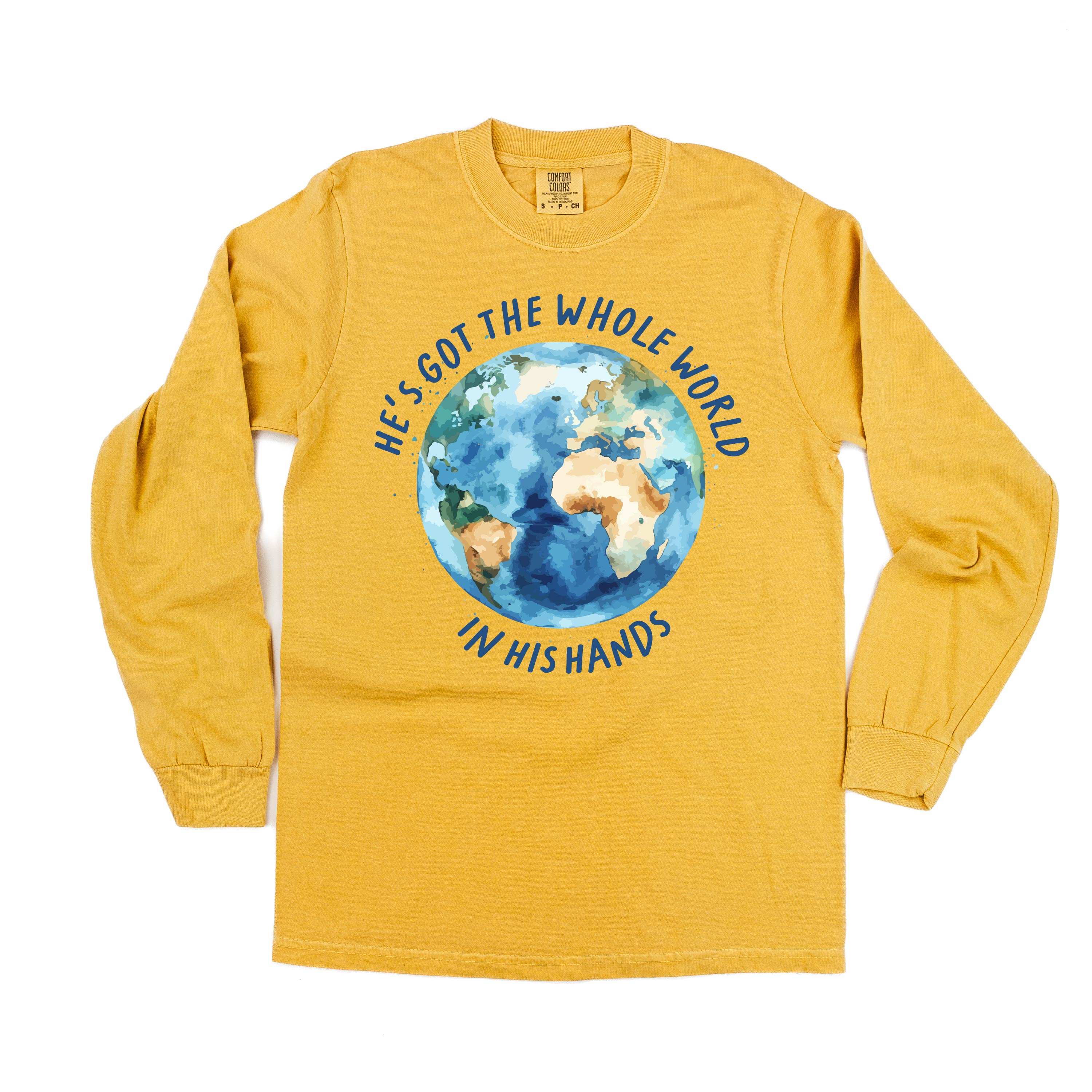 He’s Got The Whole World In His Hands - Long Sleeve Comfort Colors Tee - Image 6