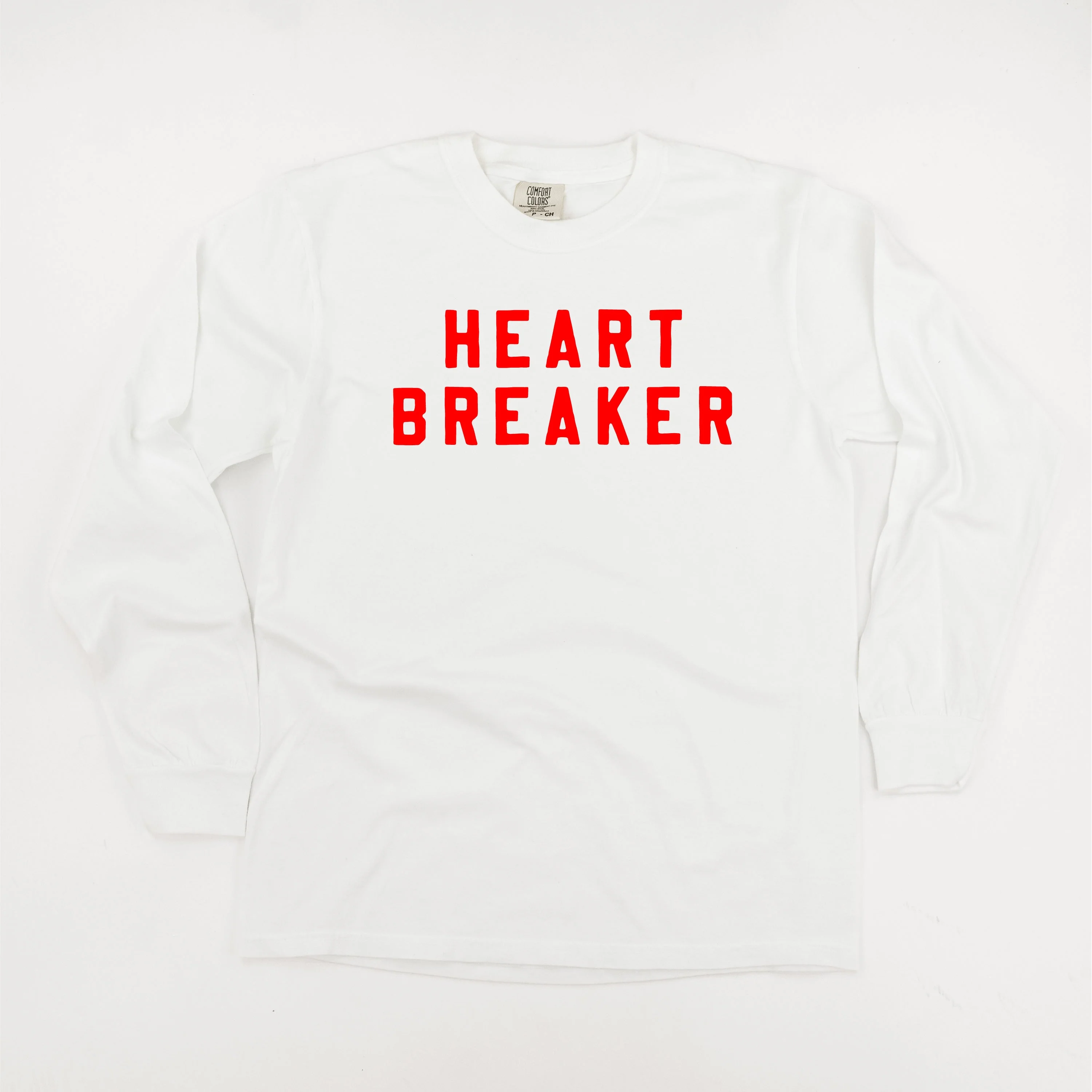 Heart Breaker (Block Font) - Long Sleeve Comfort Colors Tee