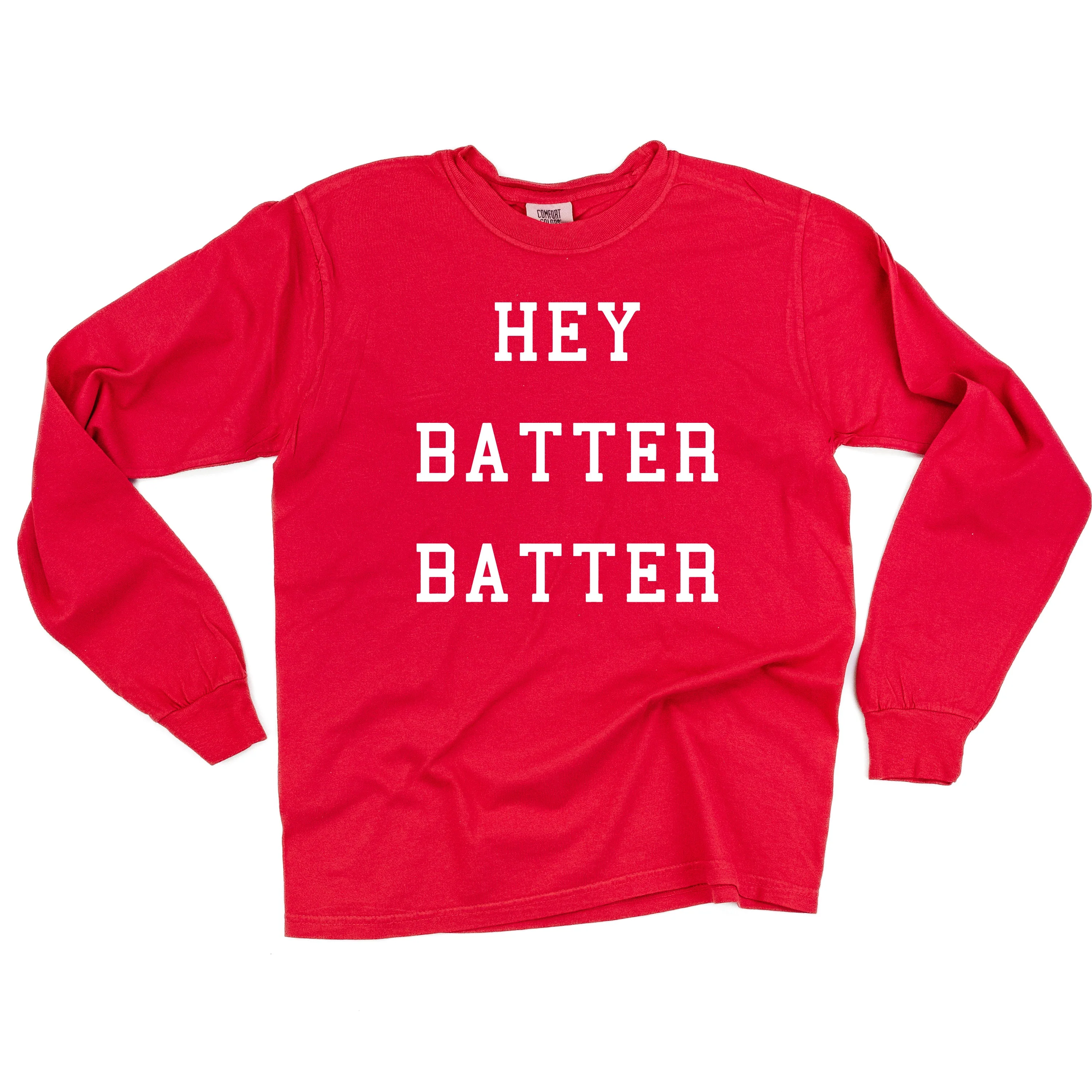 Hey Batter Batter - Long Sleeve Comfort Colors Tee - Image 2