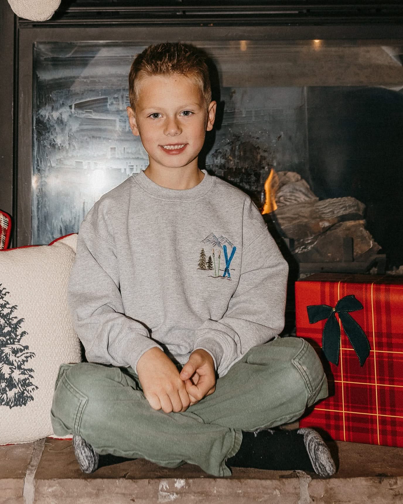 Hit The Slopes Embroidered Child Sweater – Cozy Winter Pullover | Little Mama Shirt Shop