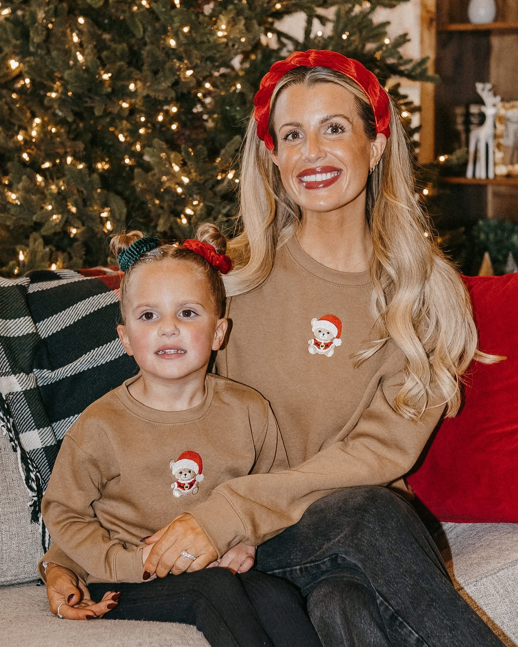 Classic Christmas Teddy Child Sweater – Embroidered Coyote Brown Holiday Pullover | Little Mama Shirt Shop - Image 4