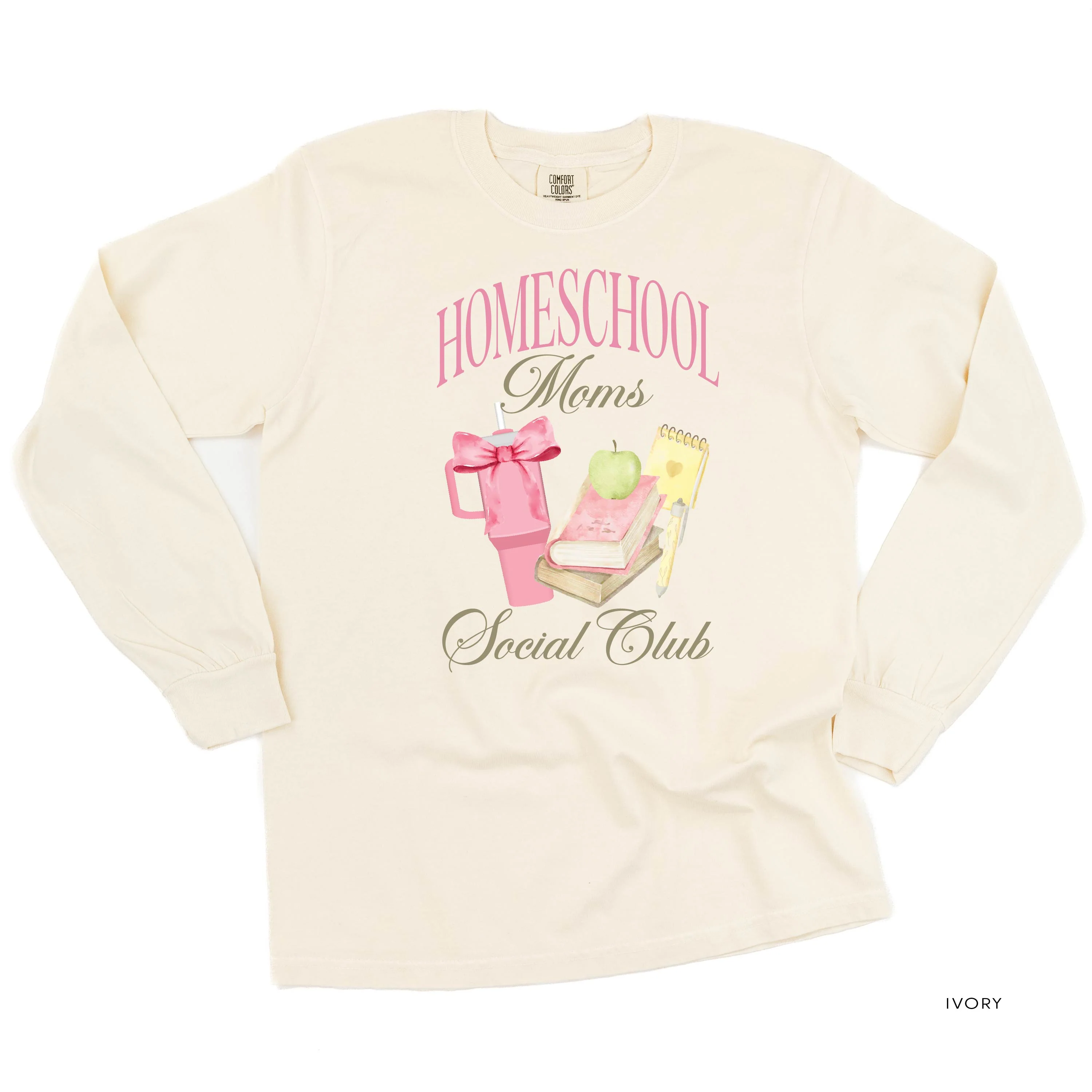 Homeschool Moms Social Club - Long Sleeve Comfort Colors Tee