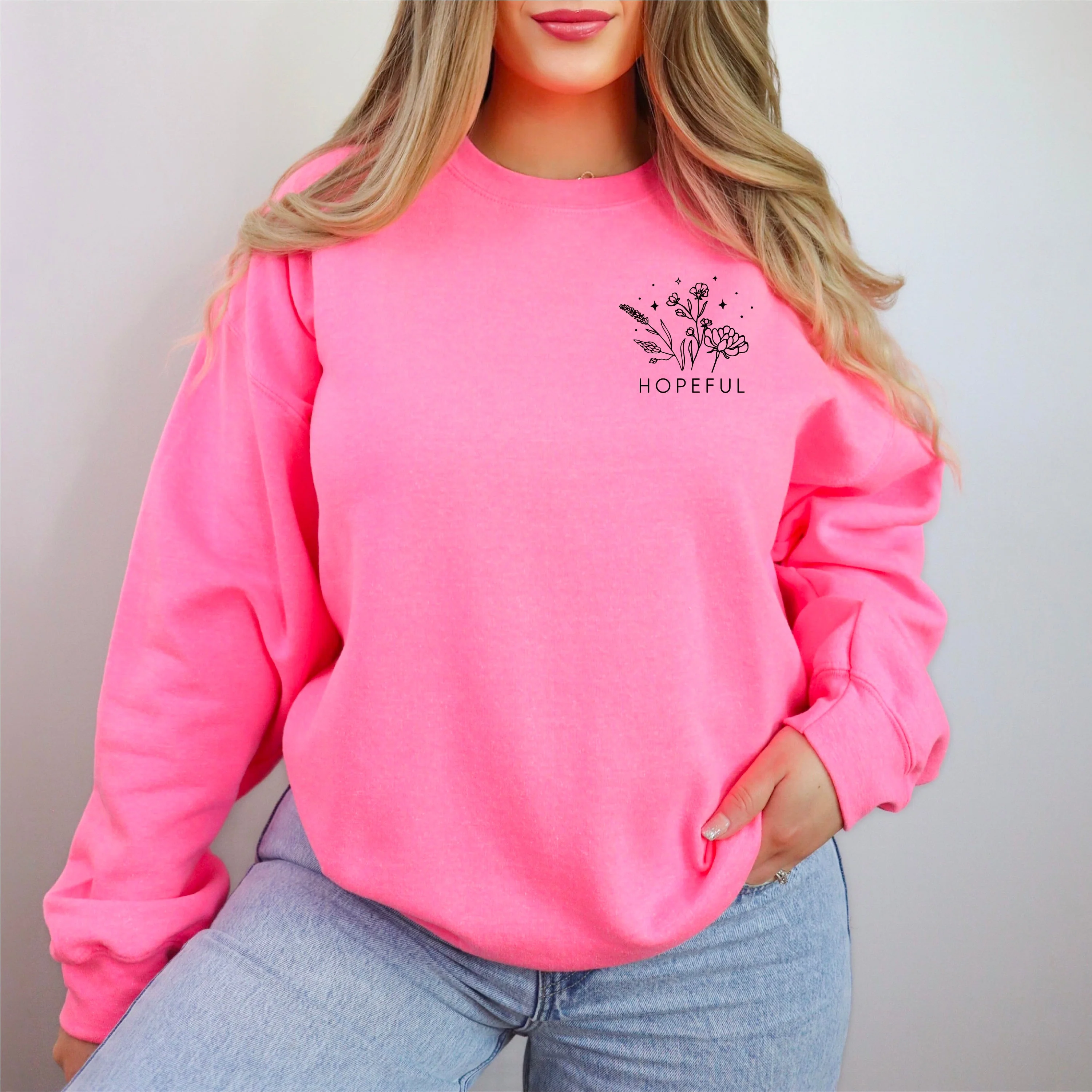 HOPEFUL - Bouquet - Pocket Size - BASIC FLEECE CREWNECK - Image 2