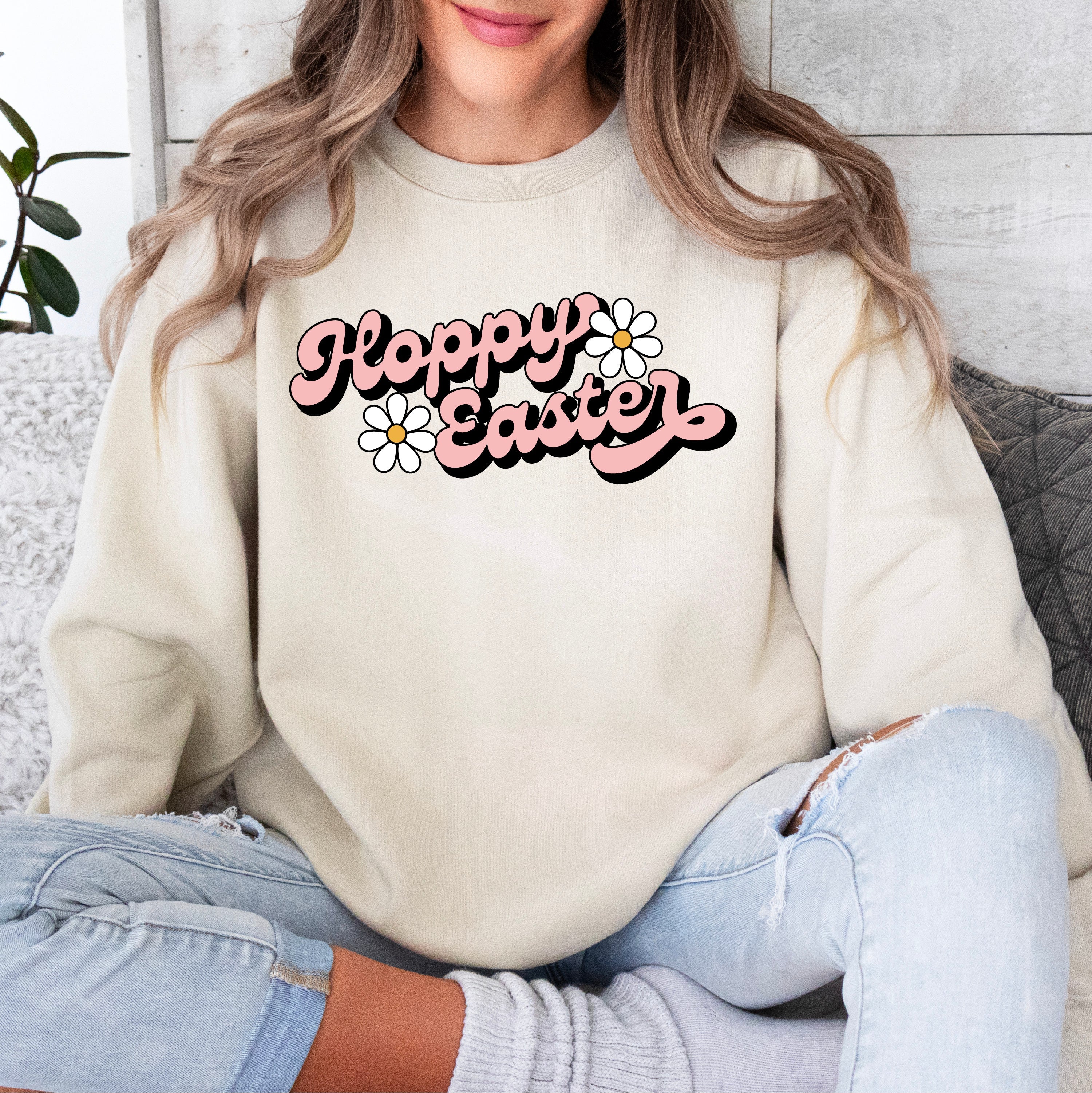 Hoppy Easter - Daisies - Basic Fleece - Image 2