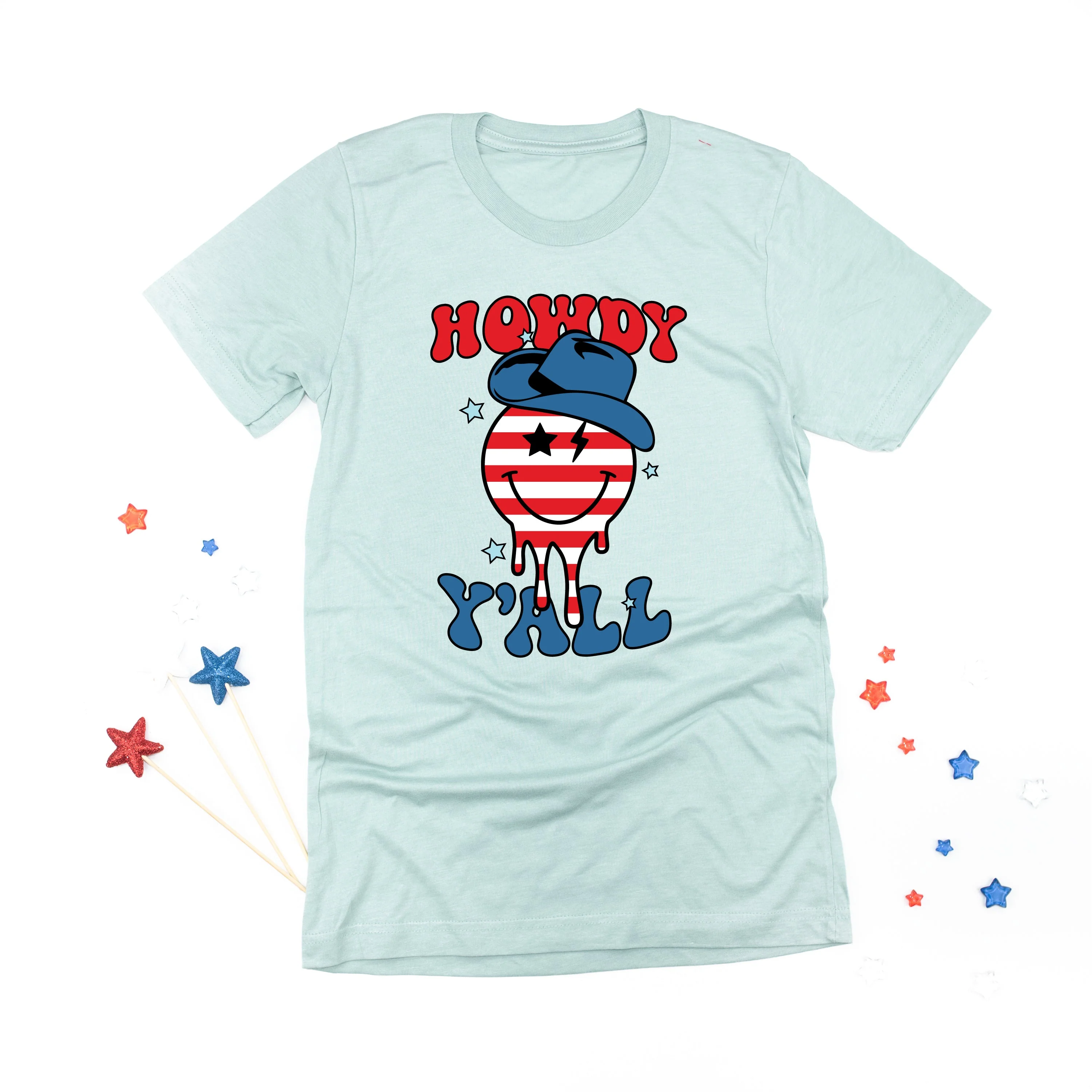 Howdy Y'all - Cowboy Smiley - Unisex Tee - Image 4