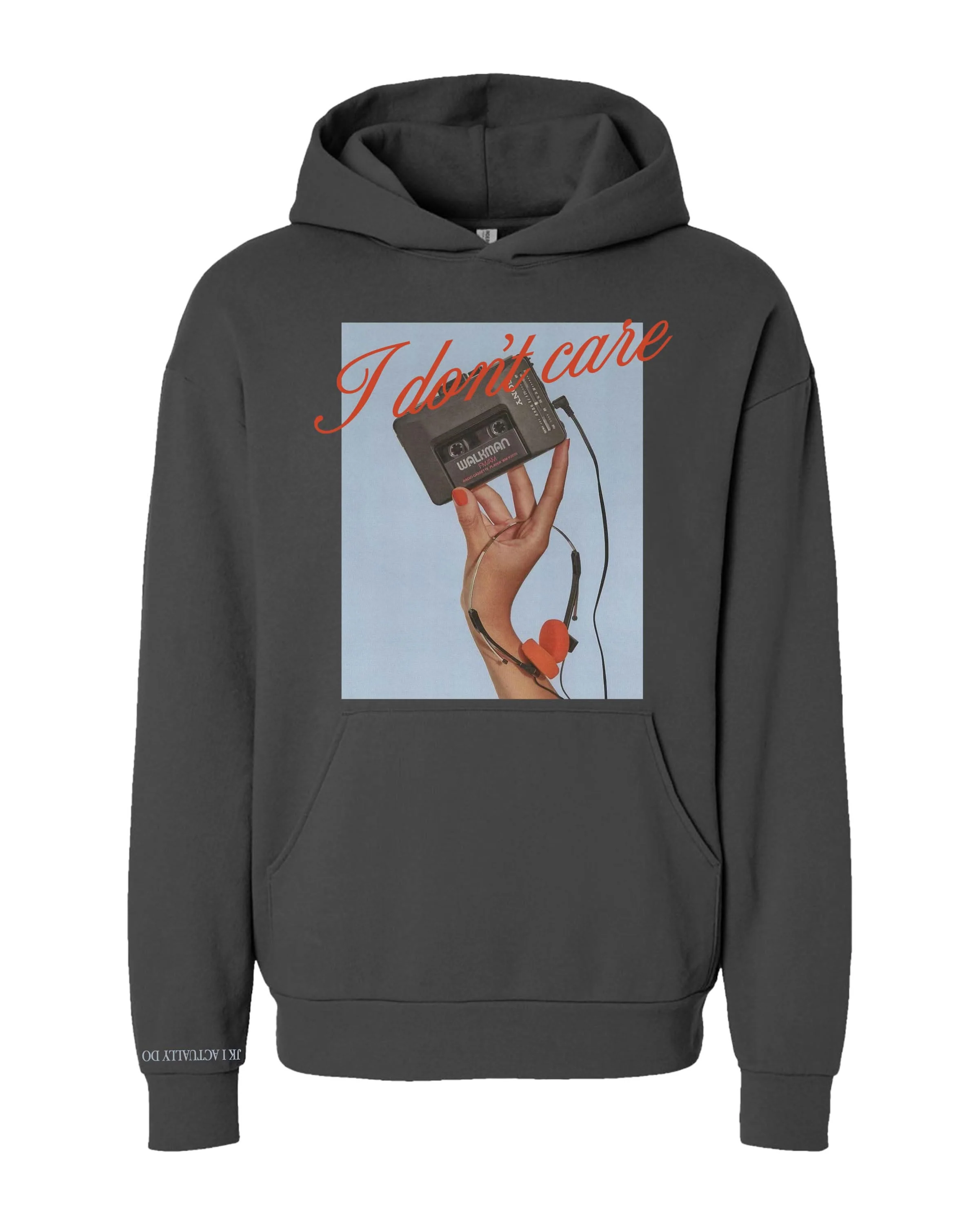 I Don’t Care Graphic Hoodie – Pigment Black Hoodie | Little Mama Shirt Shop - Image 7