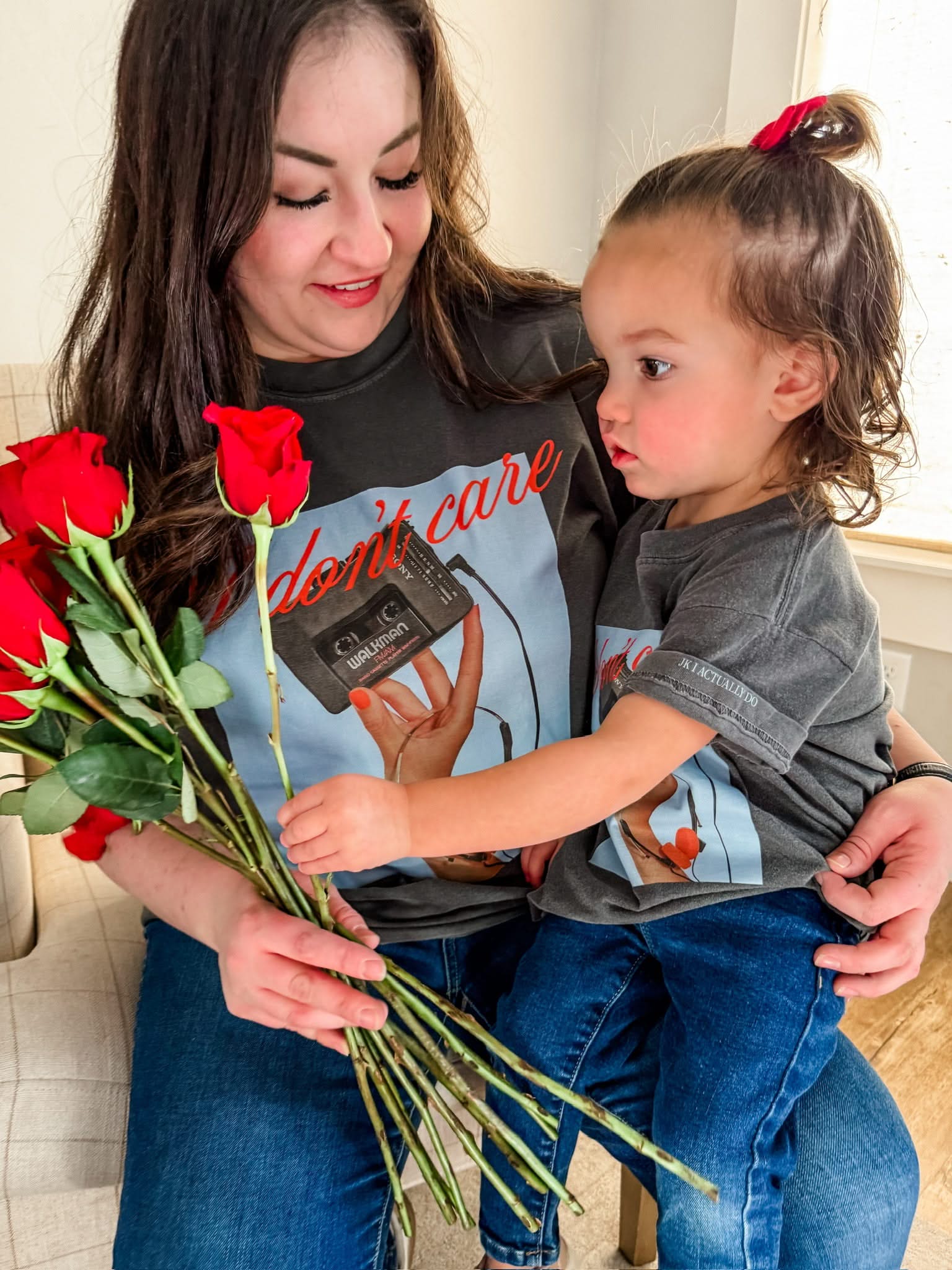 I Don’t Care Matching Tee Set – Adult & Child Comfort Colors | Little Mama Shirt Shop - Image 2