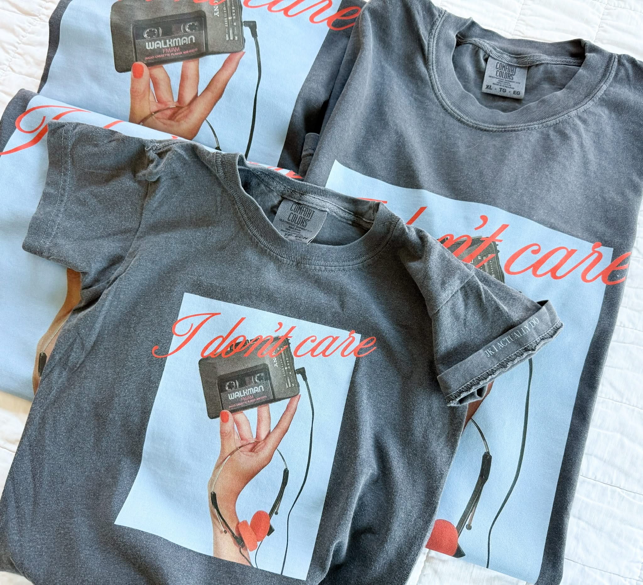 I Don’t Care Matching Tee Set – Adult & Child Comfort Colors | Little Mama Shirt Shop - Image 5
