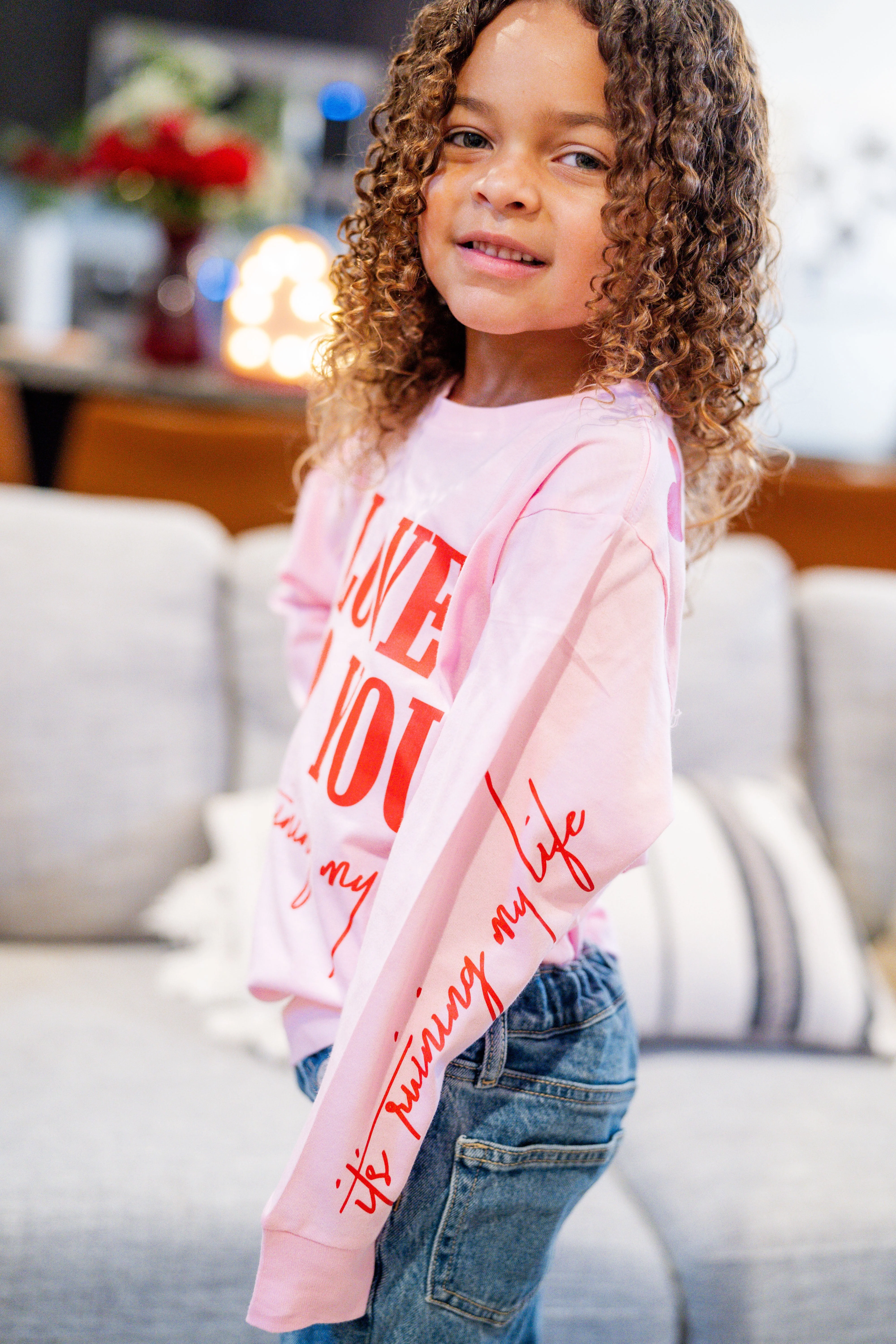I Love You, It's Ruining My Life - Pink Child Long Sleeve Tee - Image 4