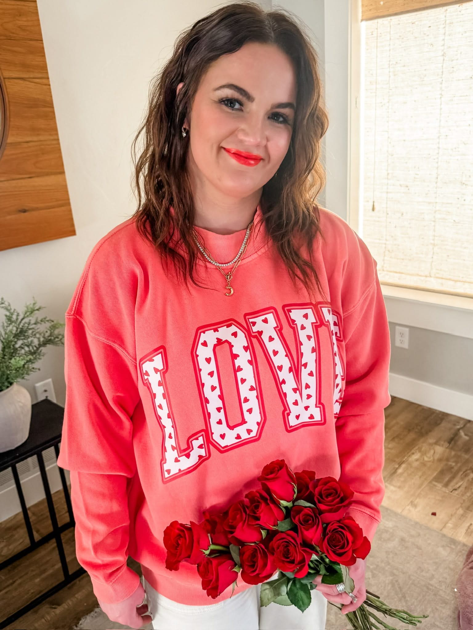 LOVE Heart Graphic Sweatshirt – Nantucket Mockneck Pullover | Little Mama Shirt Shop
