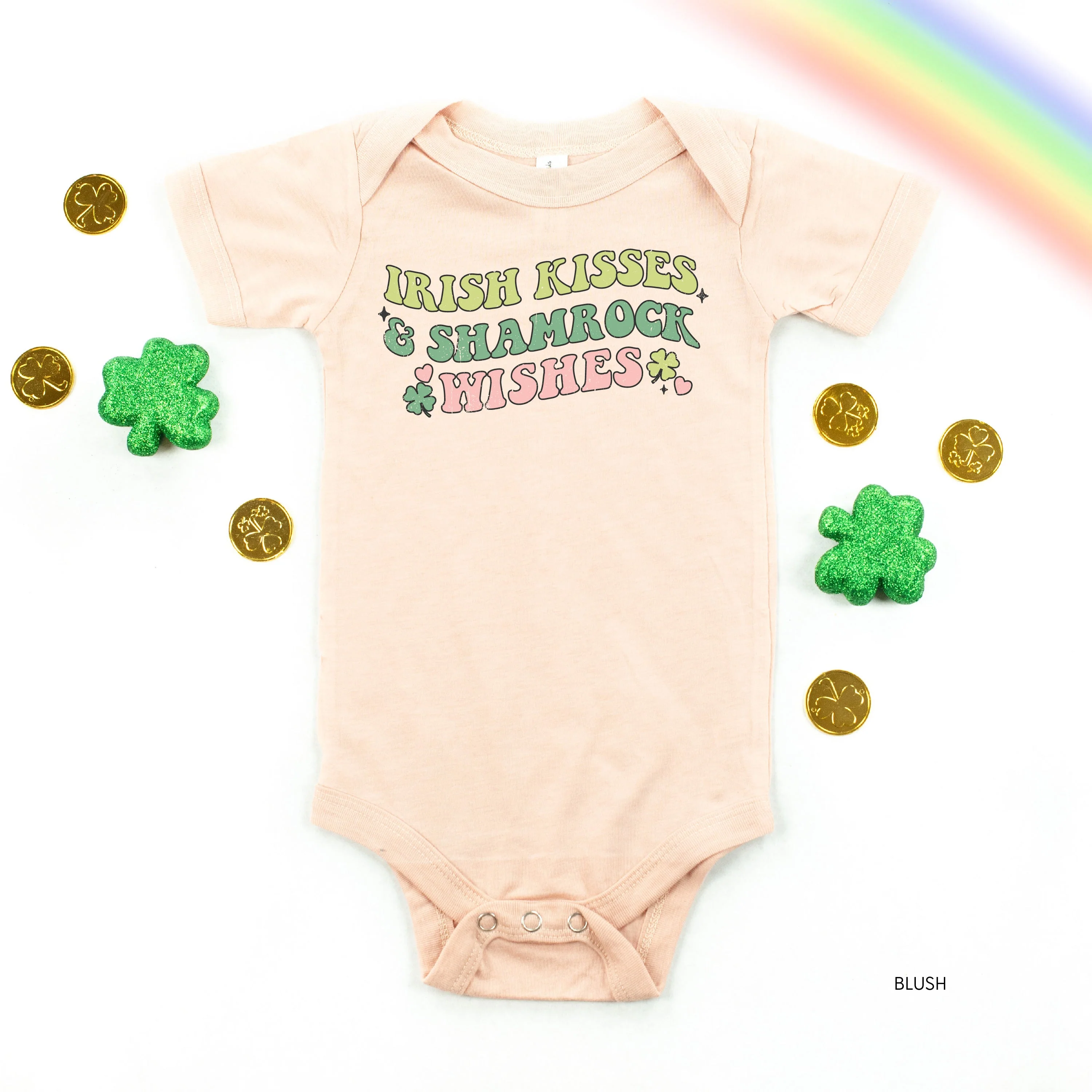 Irish Kisses & Shamrock Wishes - Infant Bodysuit/Tee - Image 3