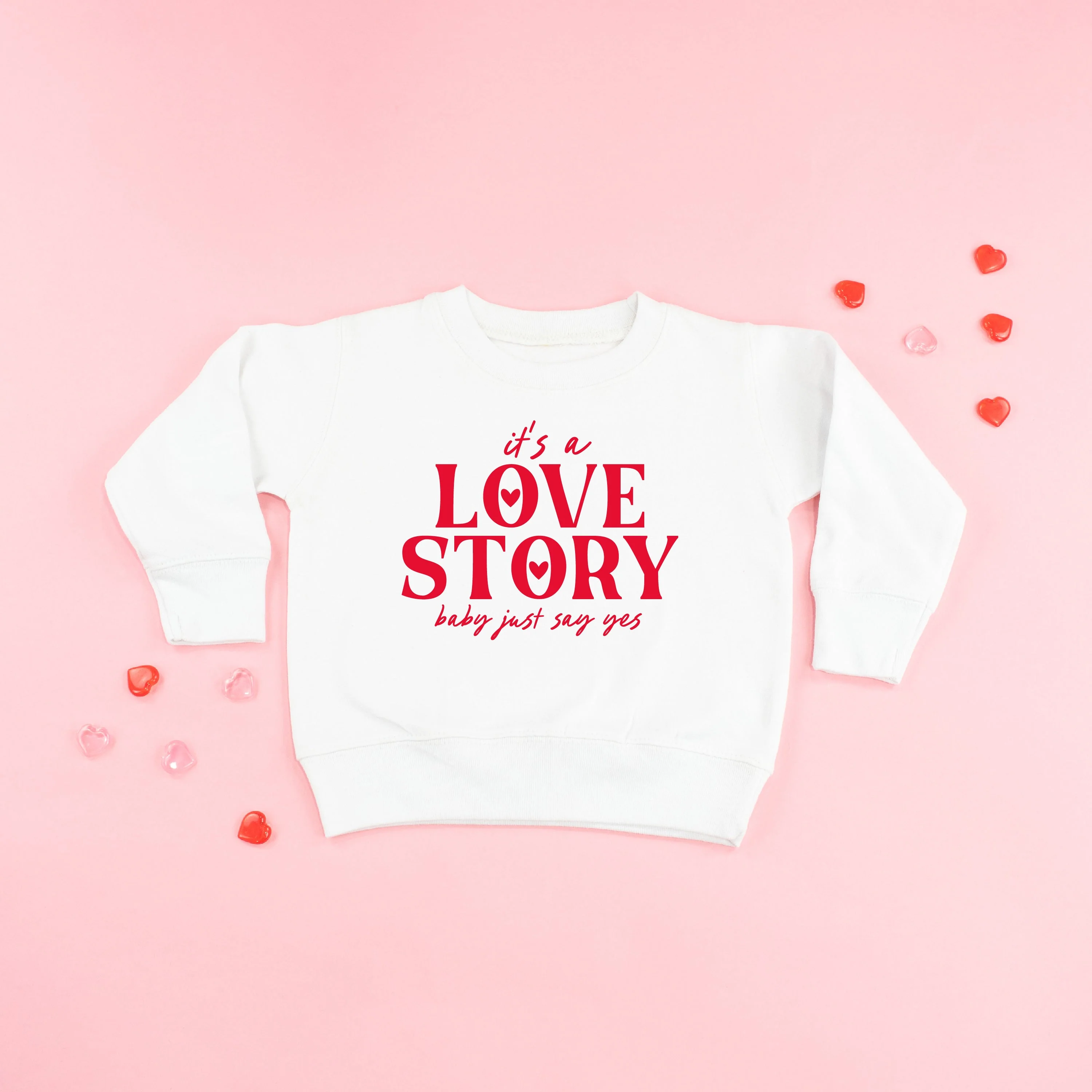 It's A Love Story Baby Just Say Yes - Child Sweater - Image 3
