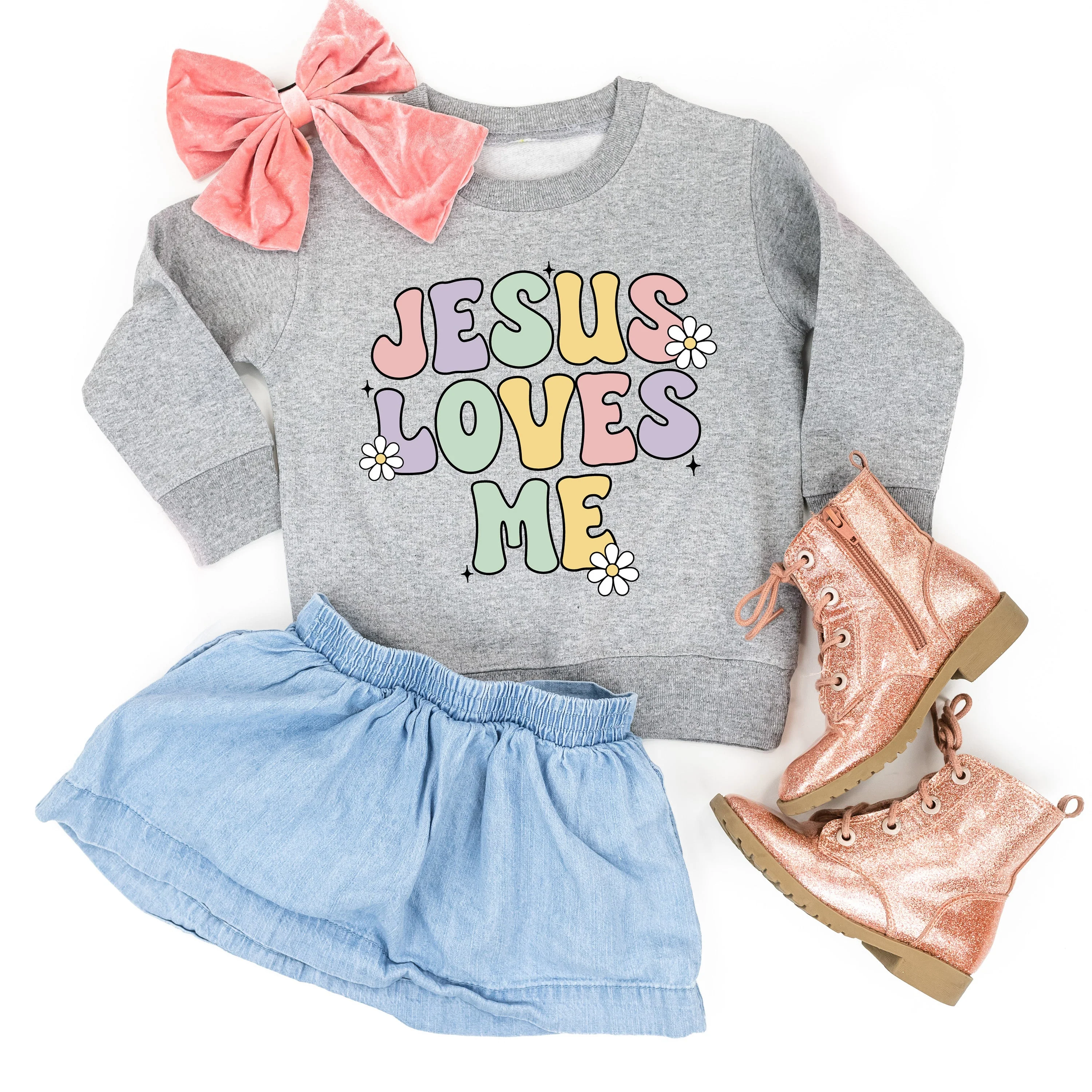 Girl Version - Jesus Loves Me - Child Sweater - Image 3
