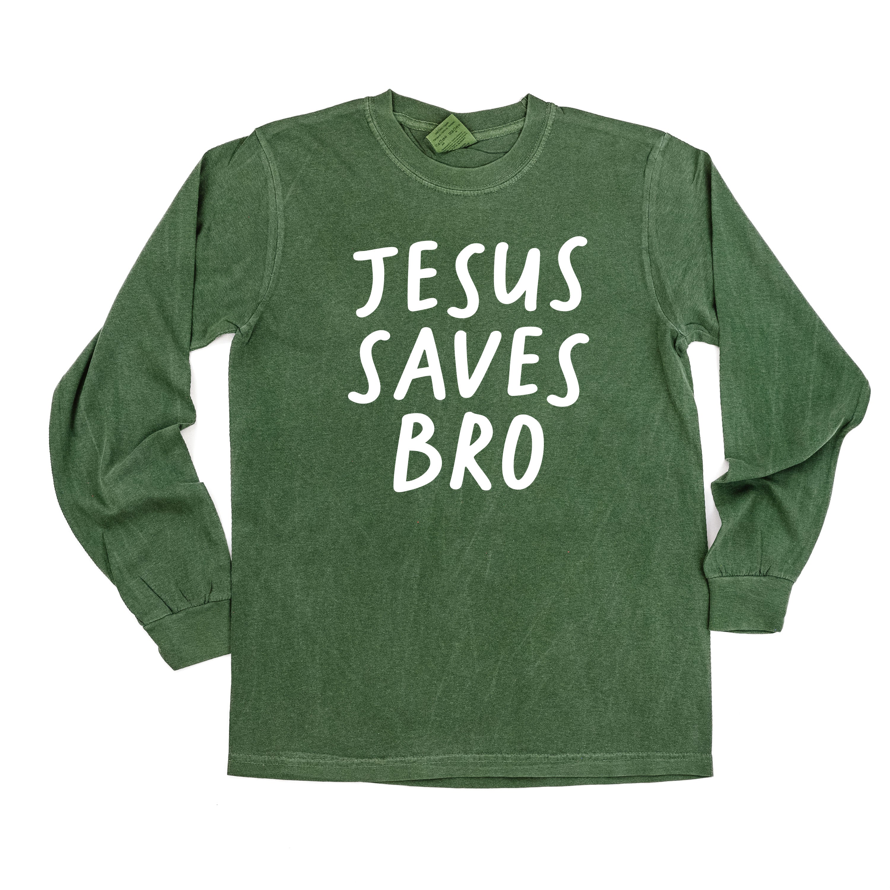 Jesus Saves Bro - Long Sleeve Comfort Colors Tee - Image 6
