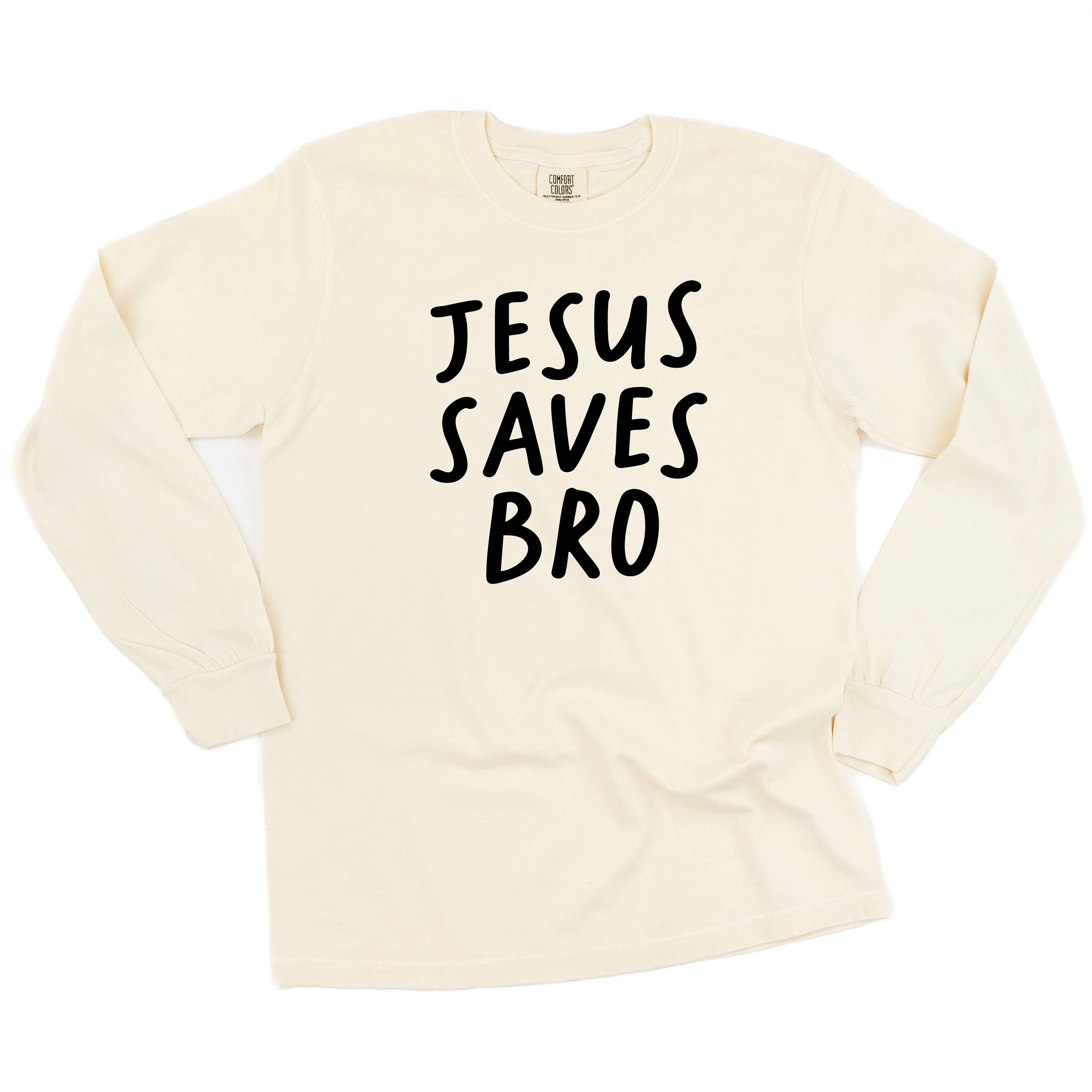 Jesus Saves Bro - Long Sleeve Comfort Colors Tee - Image 9